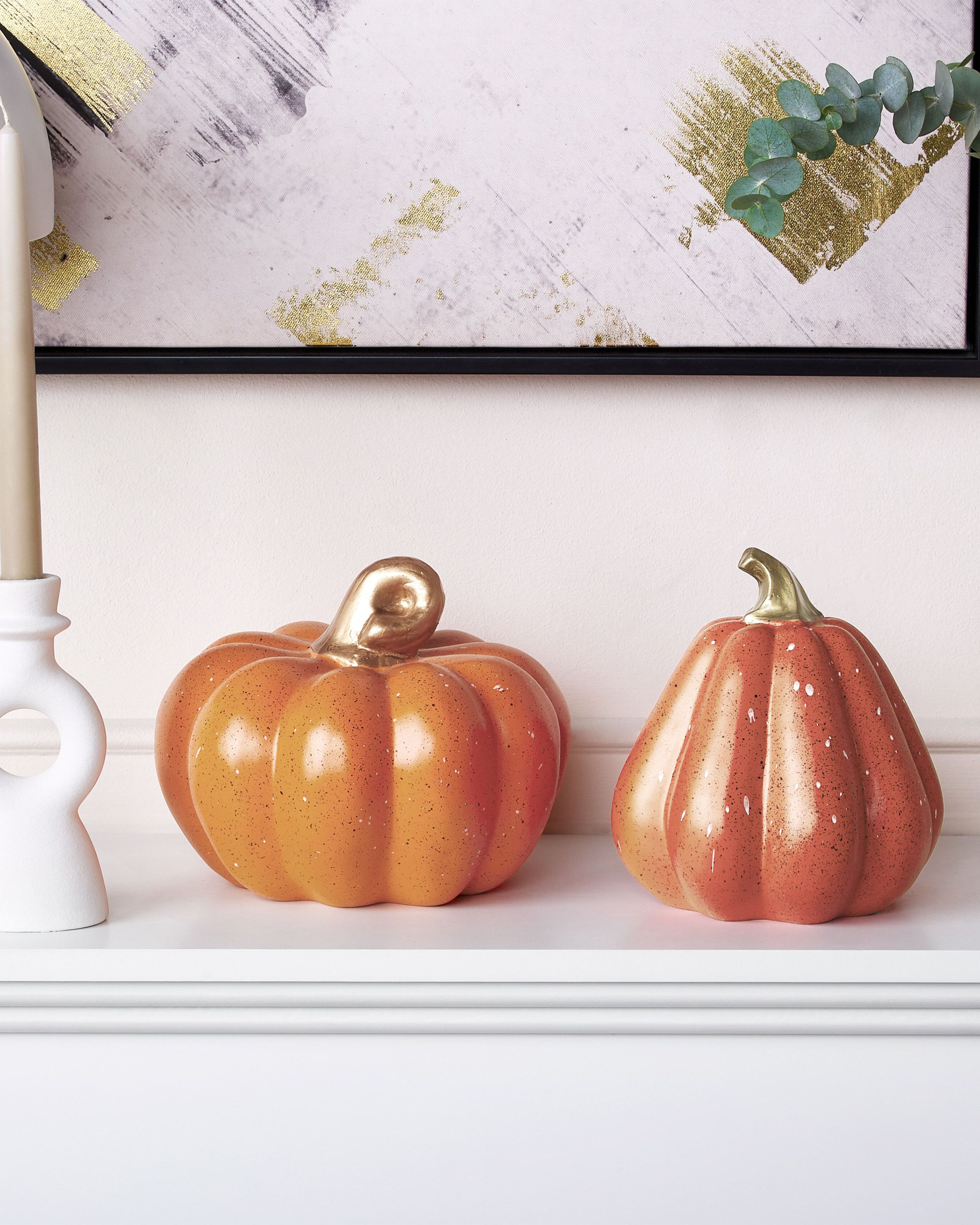 Set of 2 Figurines Pumpkin CHALKIDA Orange