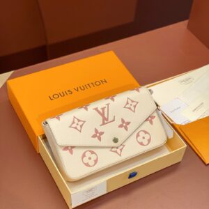 Louis Vuitton Félicie Pochette in black and beige Bicolor1:1High-quality replica