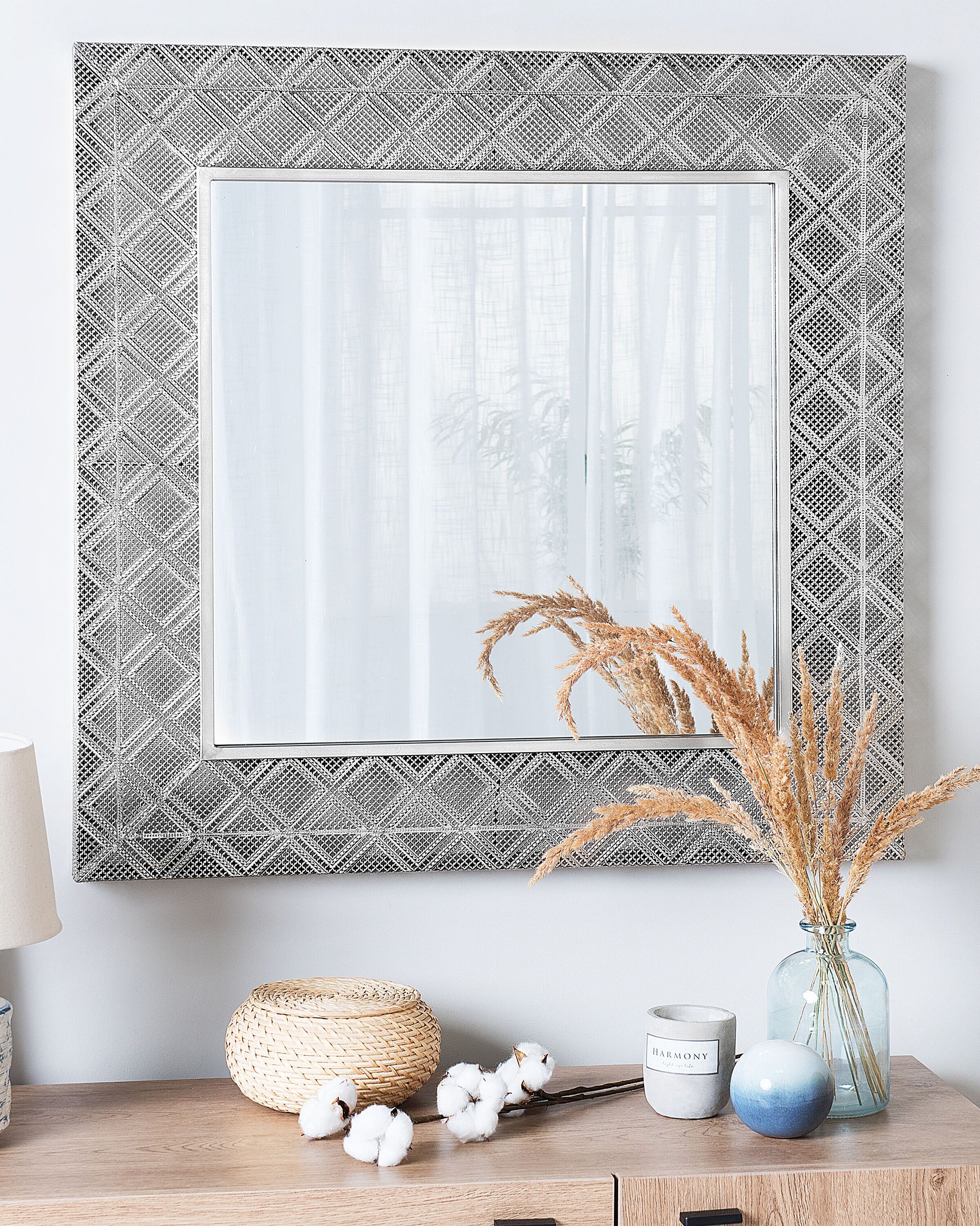 Wall Mirror EVETTES 80 cm 80 cm Metal Silver