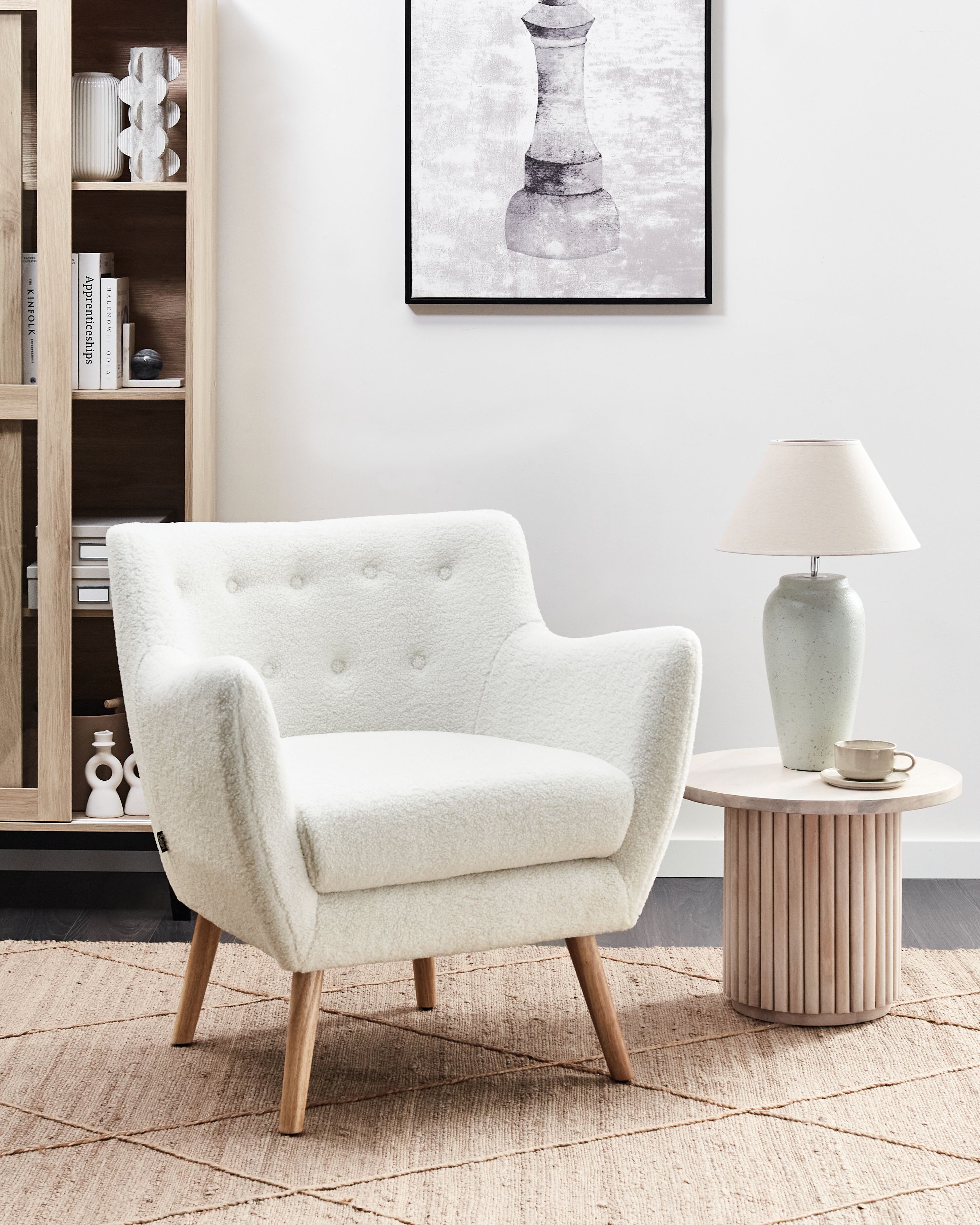 Armchair DRAMMEN Boucle White