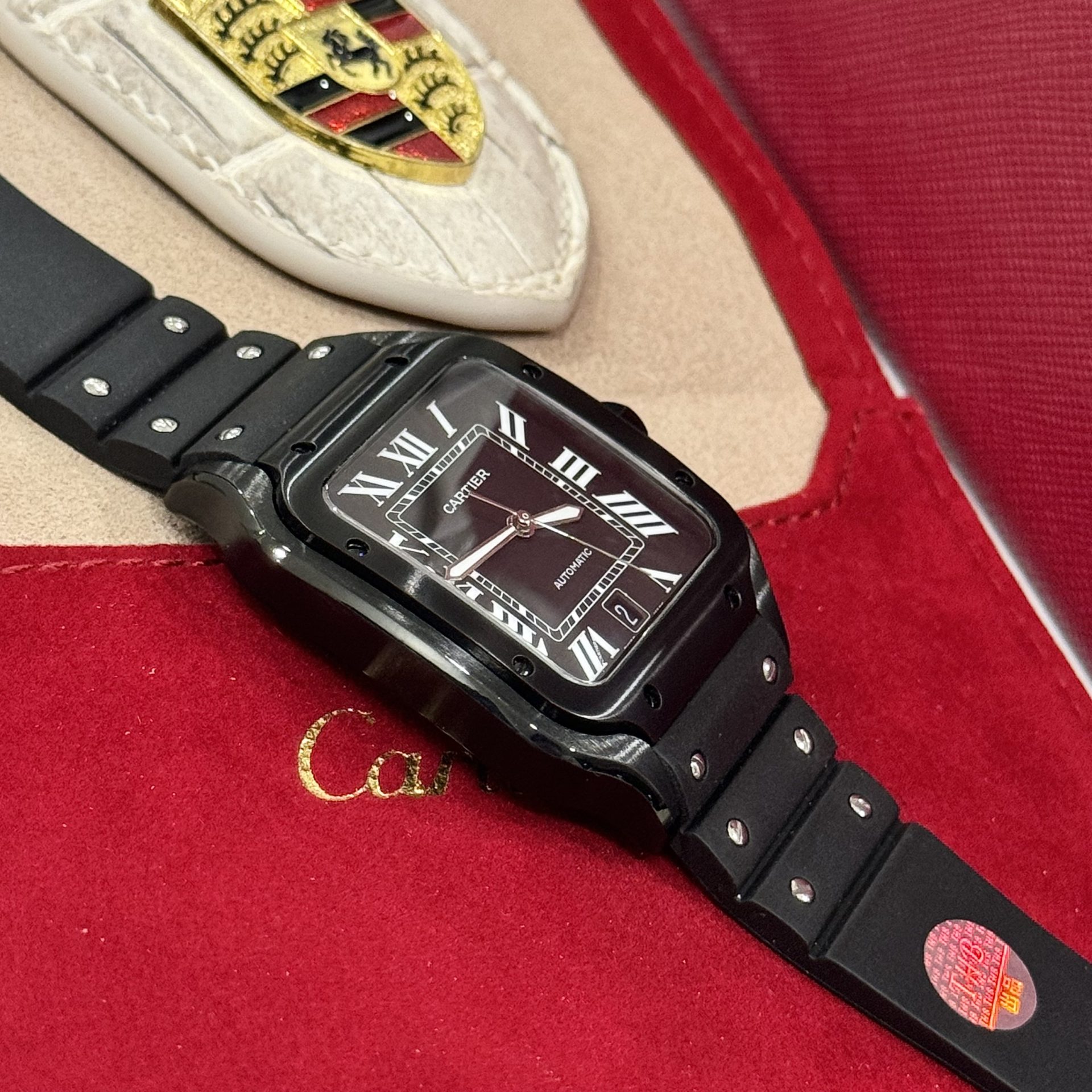 Cartier Replica Watch Santos WSSA0039 Black Rubber Strap BV Factory 39.8mm - Top club