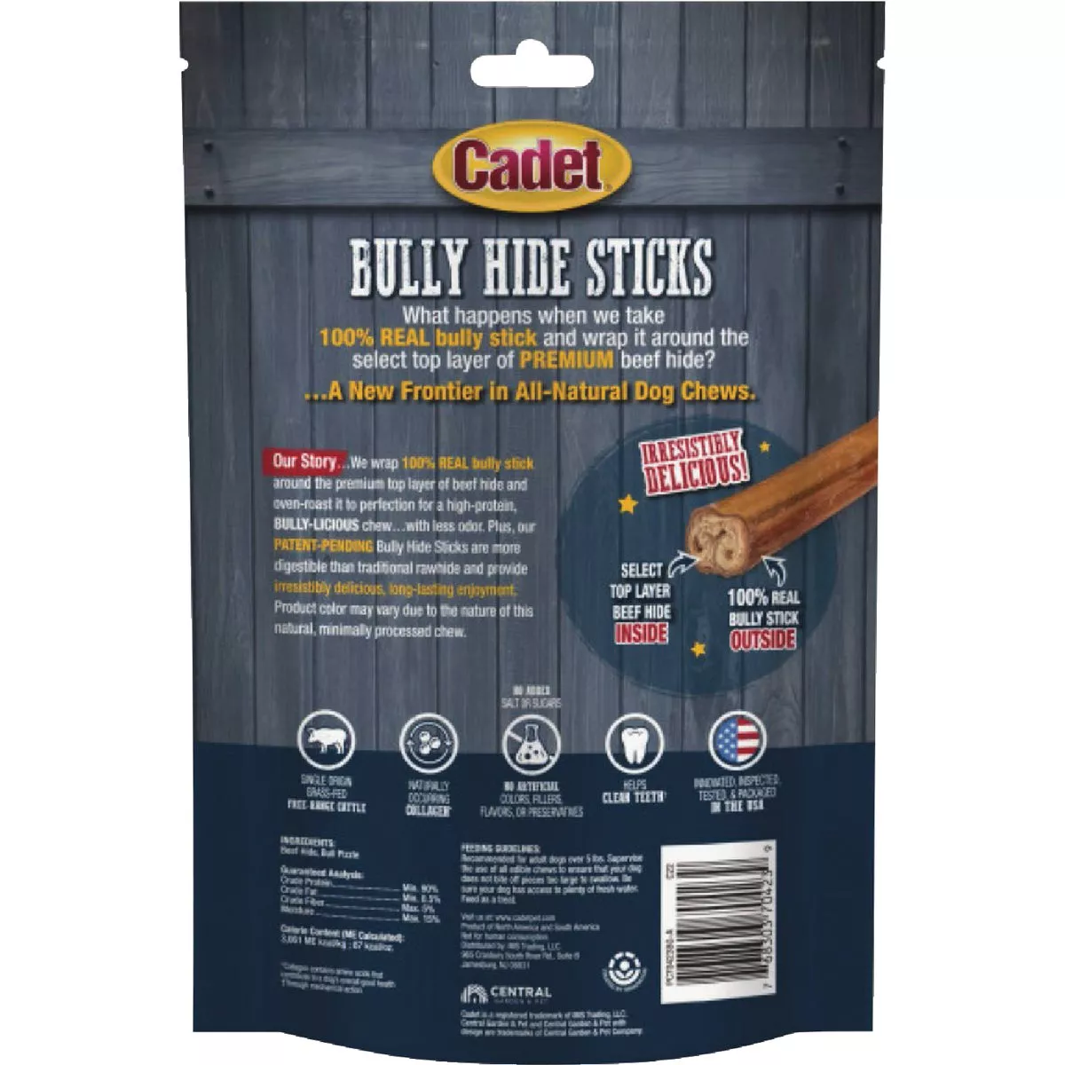 Cadet Small Bully Hide Sticks All-Natural Dog Chews (5-Count)