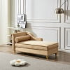 60.6" Velvet Chaise Lounge with Storage, Small Sofa Trimmed with Solid Metal Legs with 1 Pillow, Pink - Image 8