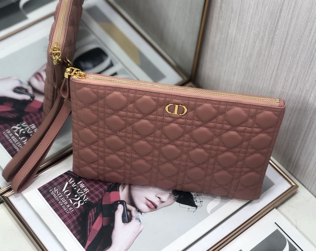 Lagre Dior Caro Daily Pouch Pink/Black/Blue/Brown For Women‎ 12in/30cm CD S5086UWHC_M81P1:1High-quality replica