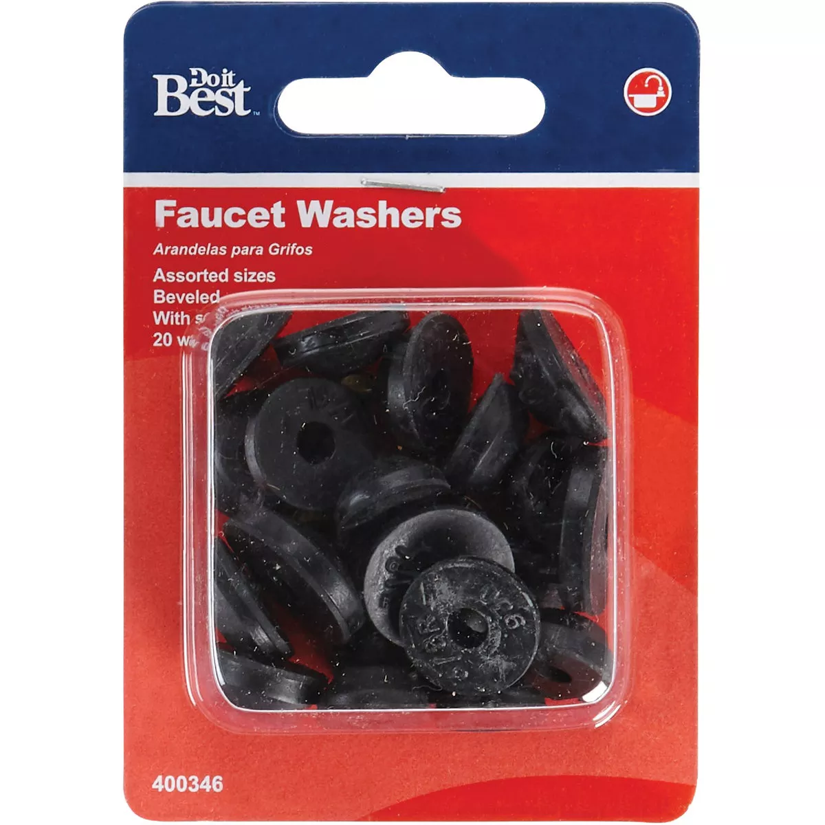 Do it Best Assorted Black Beveled Faucet Washer (24 Ct.)