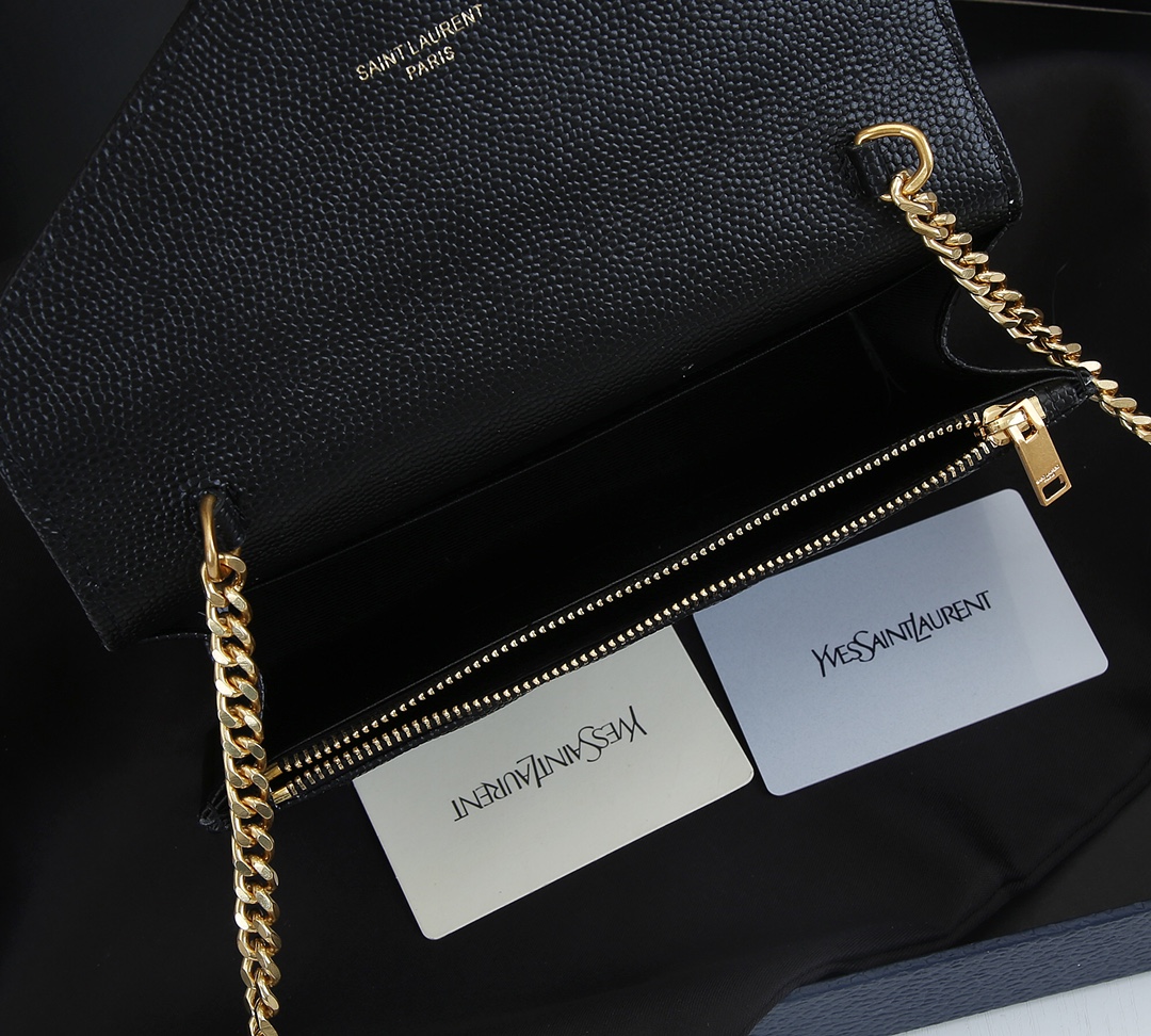 Replica Ysl Envelope Chain Wallet In Grain De Poudre Embossed Leather 18881:1High-quality replica