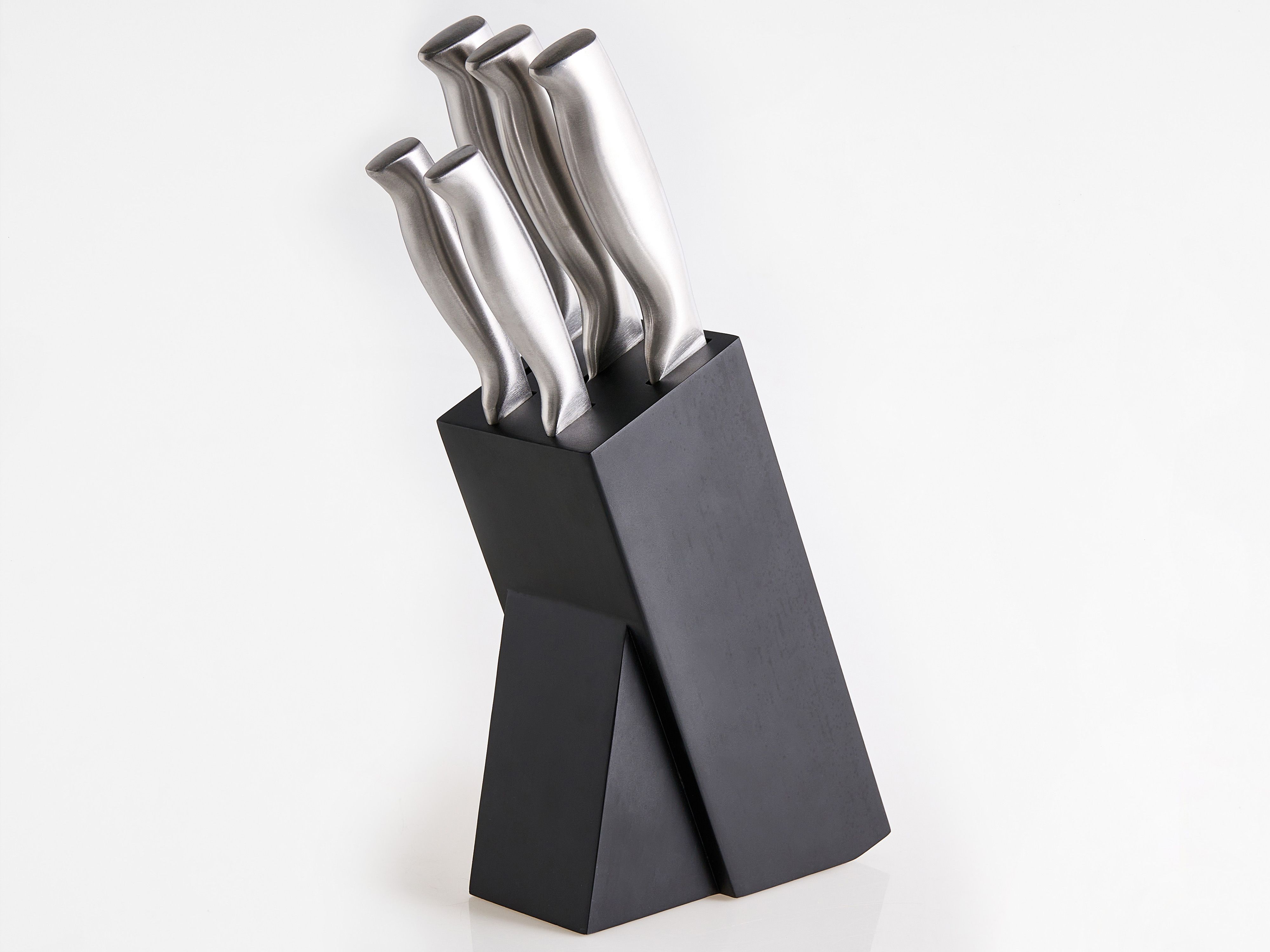 Set of 5 Knives in Block MASHIKO Silver