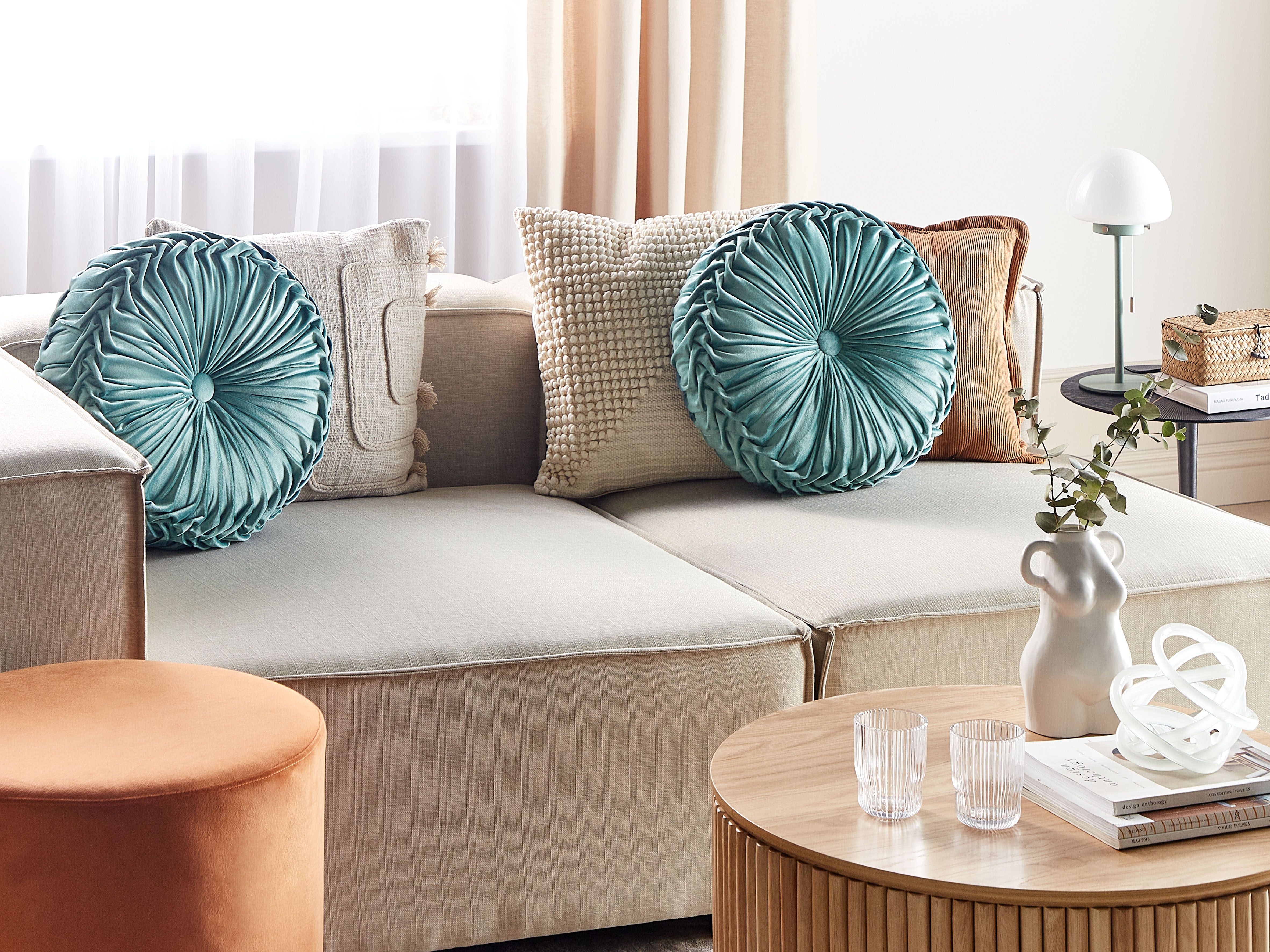 Set of 2 Decorative Cushions UDALA Velvet 40 x 40 cm Teal Solid