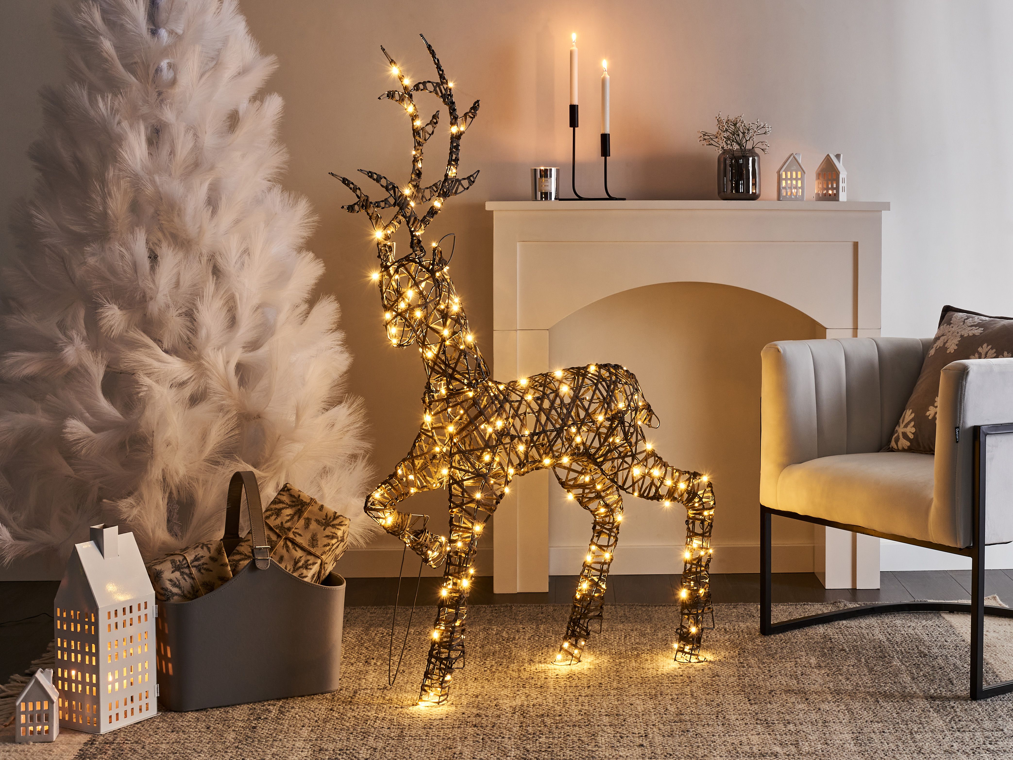 Outdoor Decoration LED HUSAVIK Reindeer 140 cm Silver