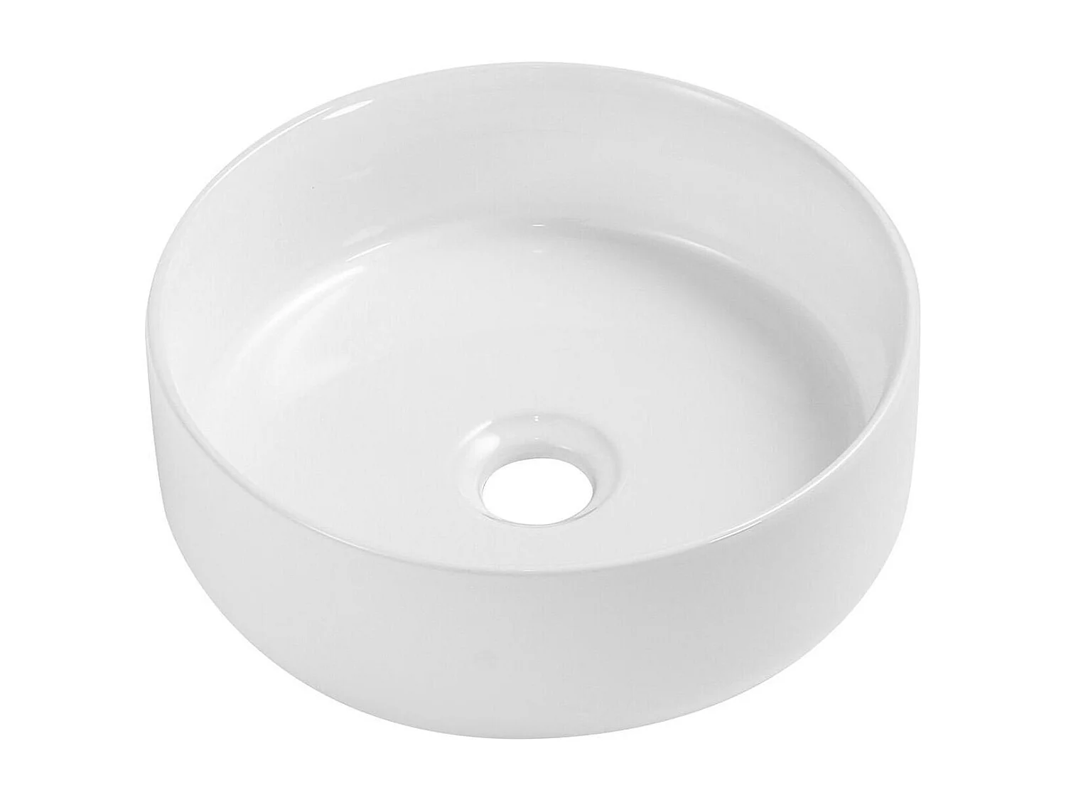 Vasque à poser ronde en céramique blanche 30,5cm