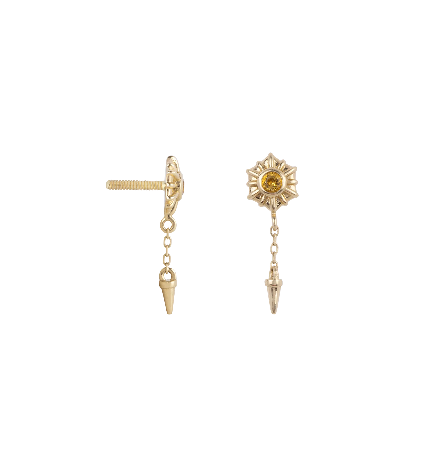 Coronal Rain Piercing Front 14K