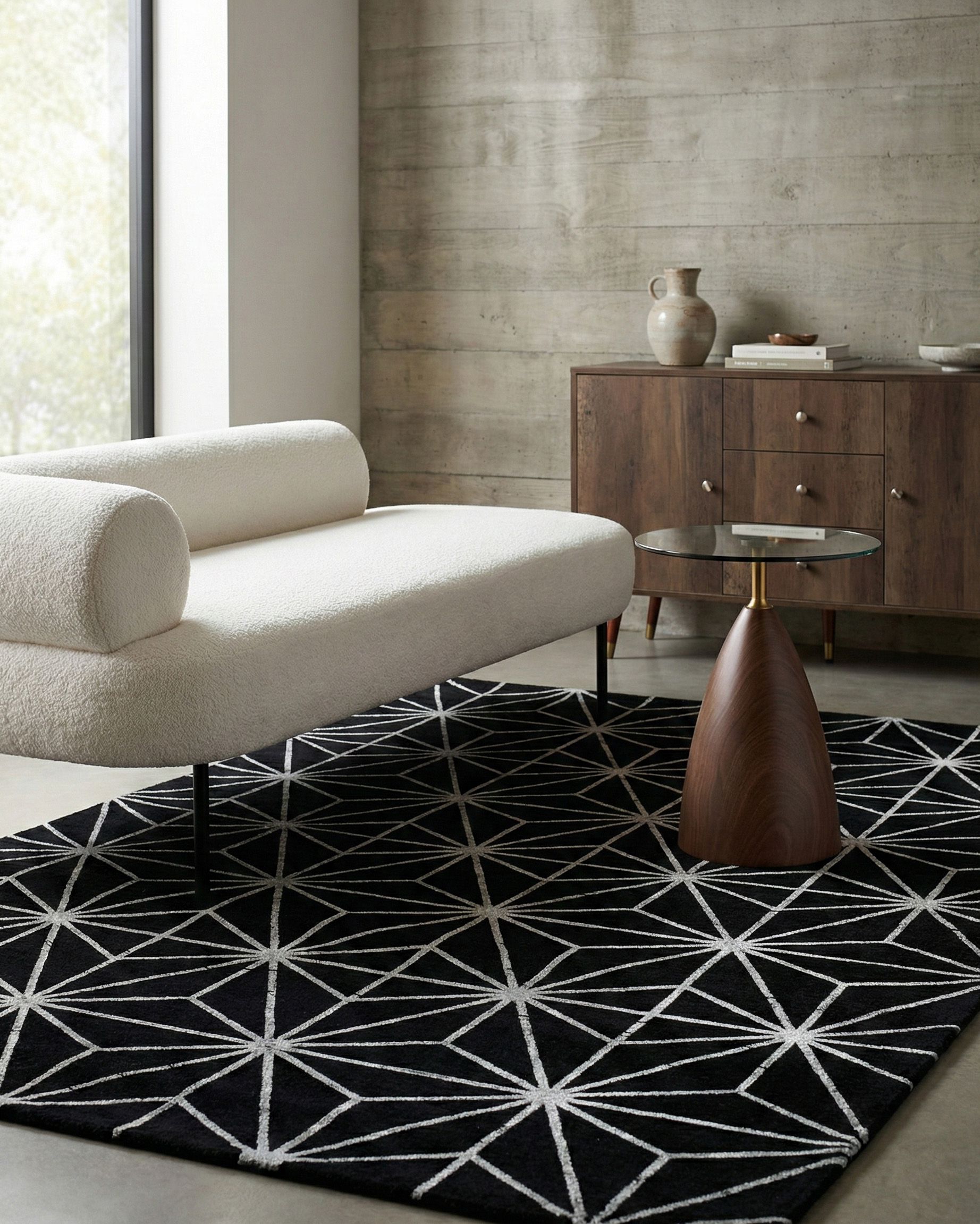 Rug SIBEL Black 160 x 230 cm Viscose