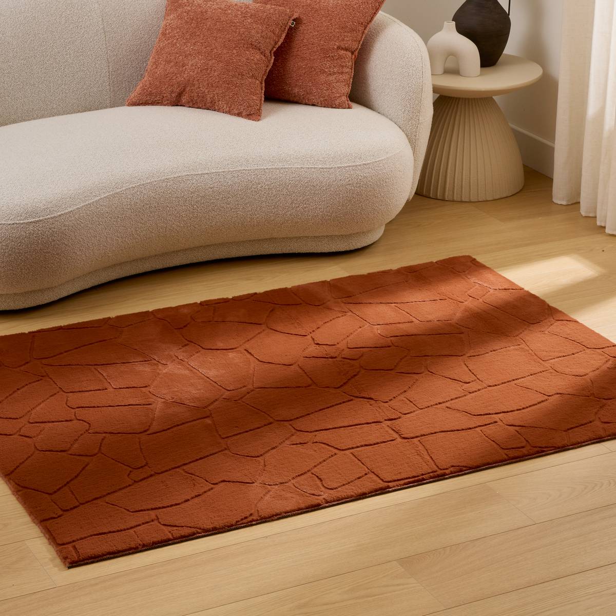 Faux Fur Rug "Onina" Amber, 170x120 cm