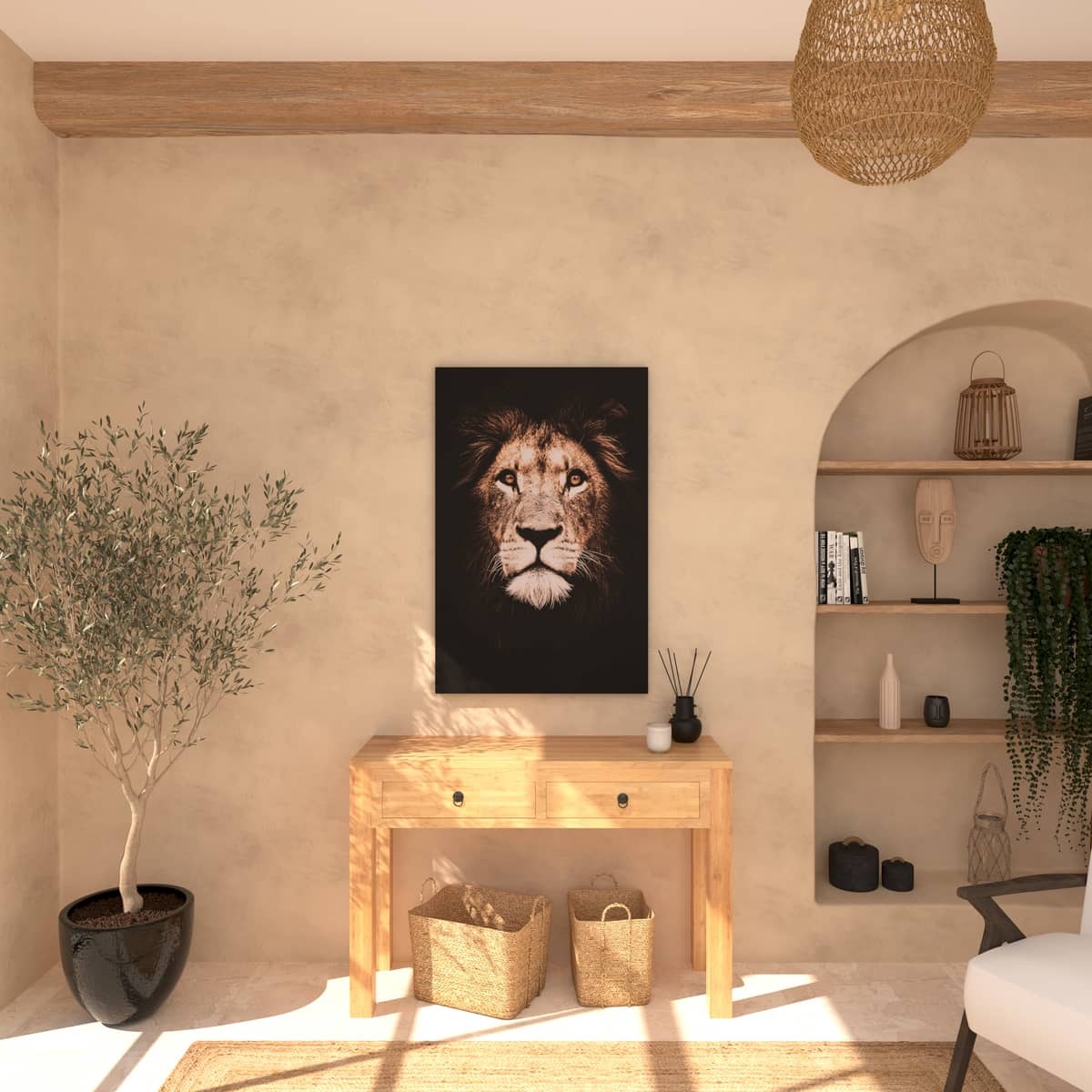 Framed canvas"Animaux" 75x115 cm