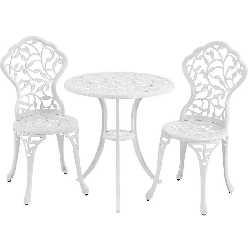 Yaheetech 3-Piece Aluminum Patio Bistro Set With 2 Chairs And Table - Antique Finish - Image 2 Yaheetech 3-Piece Aluminum Patio Bistro Set With 2 Chairs And Table - Antique Finish - Image 2