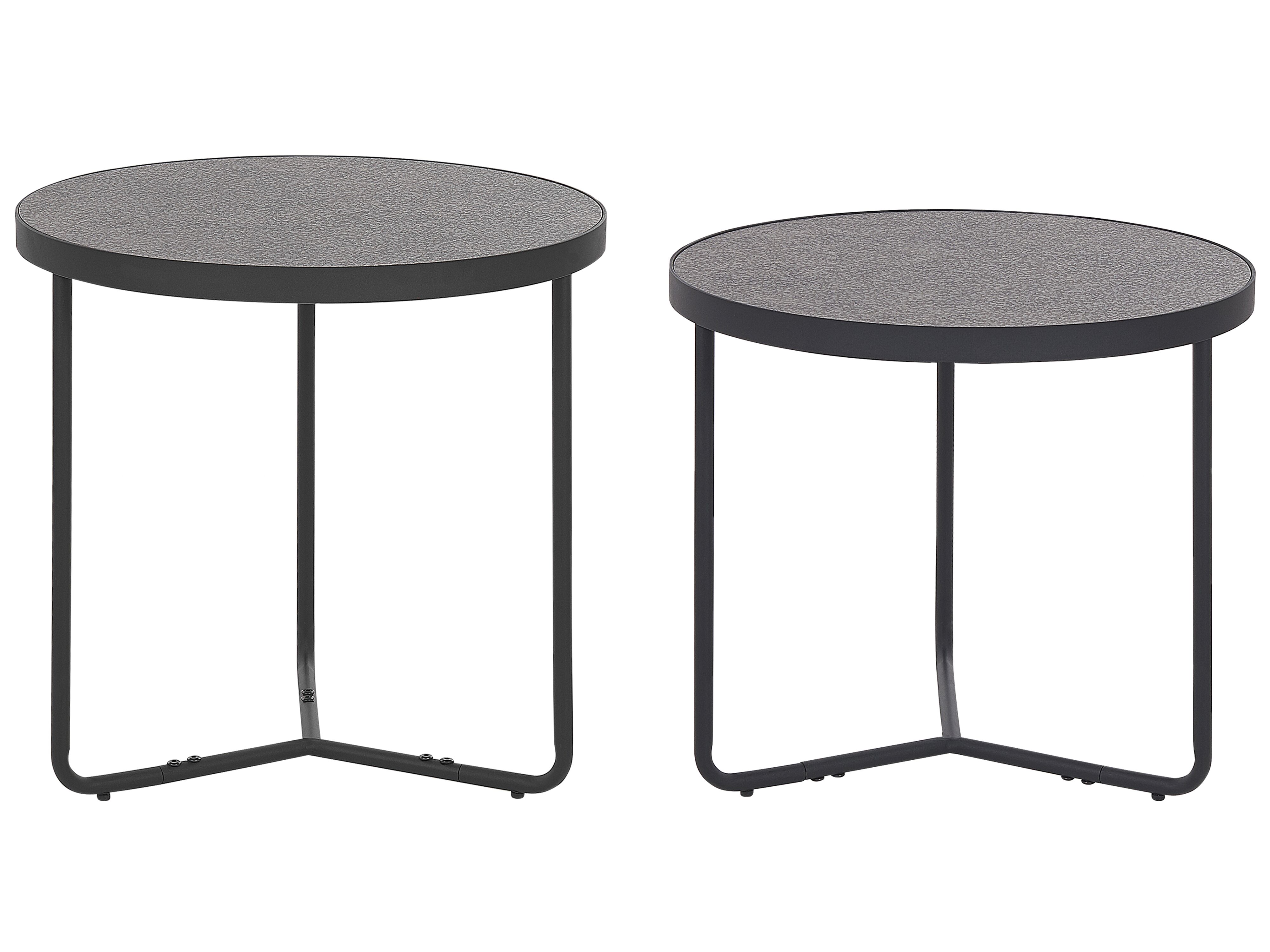 Set of 2 Coffee Tables MELODY Grey Concrete Effect