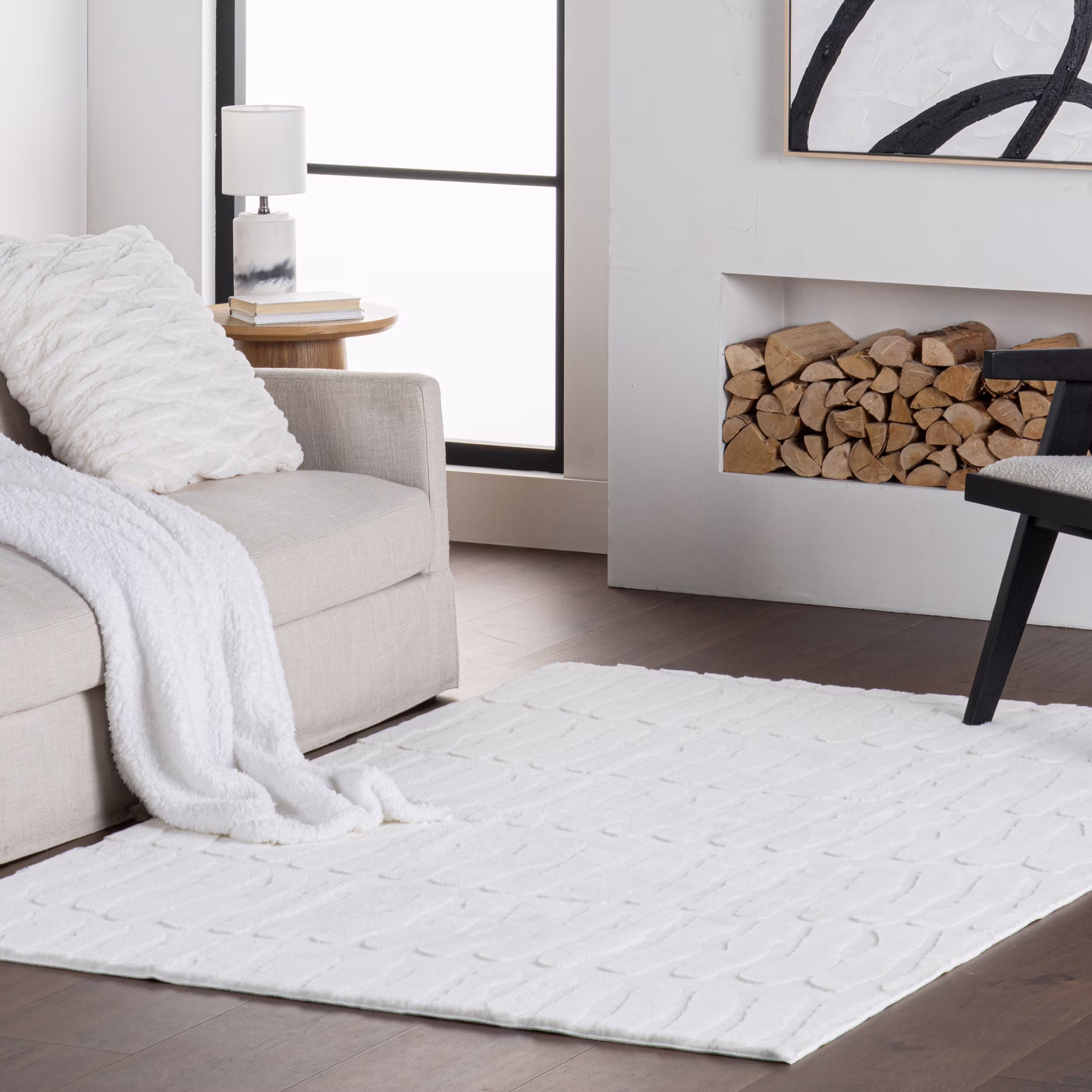 nuLOOM Tavina Solid Cloud Washable Area Rug, 5' x 8', Tavina Off-white
