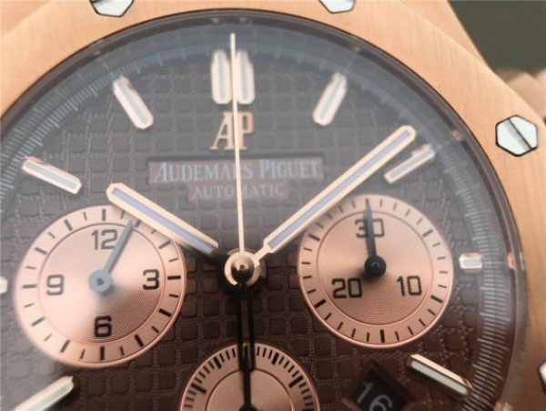 Replica Audemars Piguet Royal Oak Chronograph RG JHF Brown/RG Dial RG Bracelet A7750 - Top club