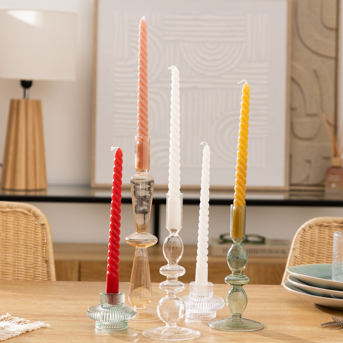 Stick candle "Twist Many" White, 180g