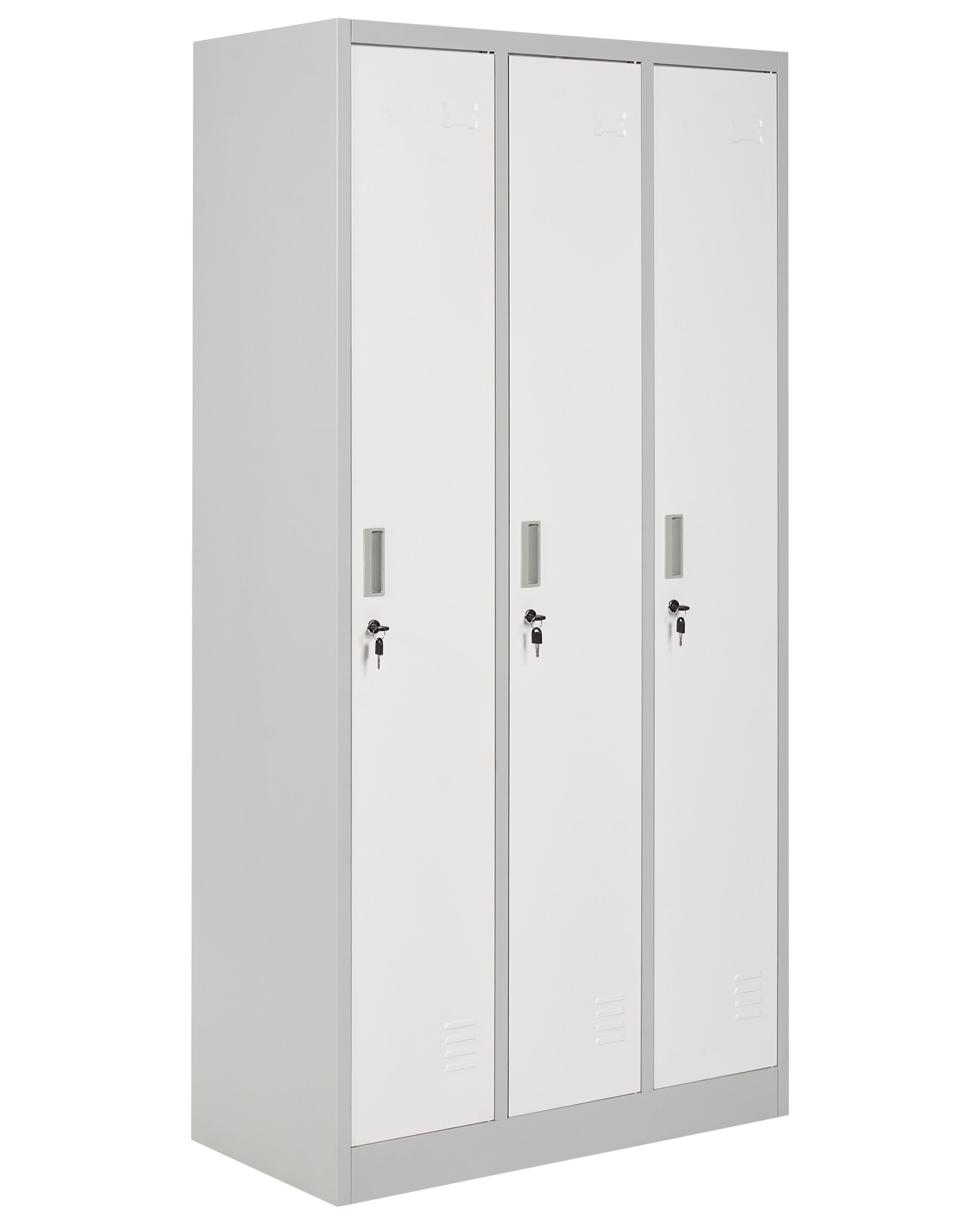 3-Door Storage Locker ATHLETE Metal Grey/ White