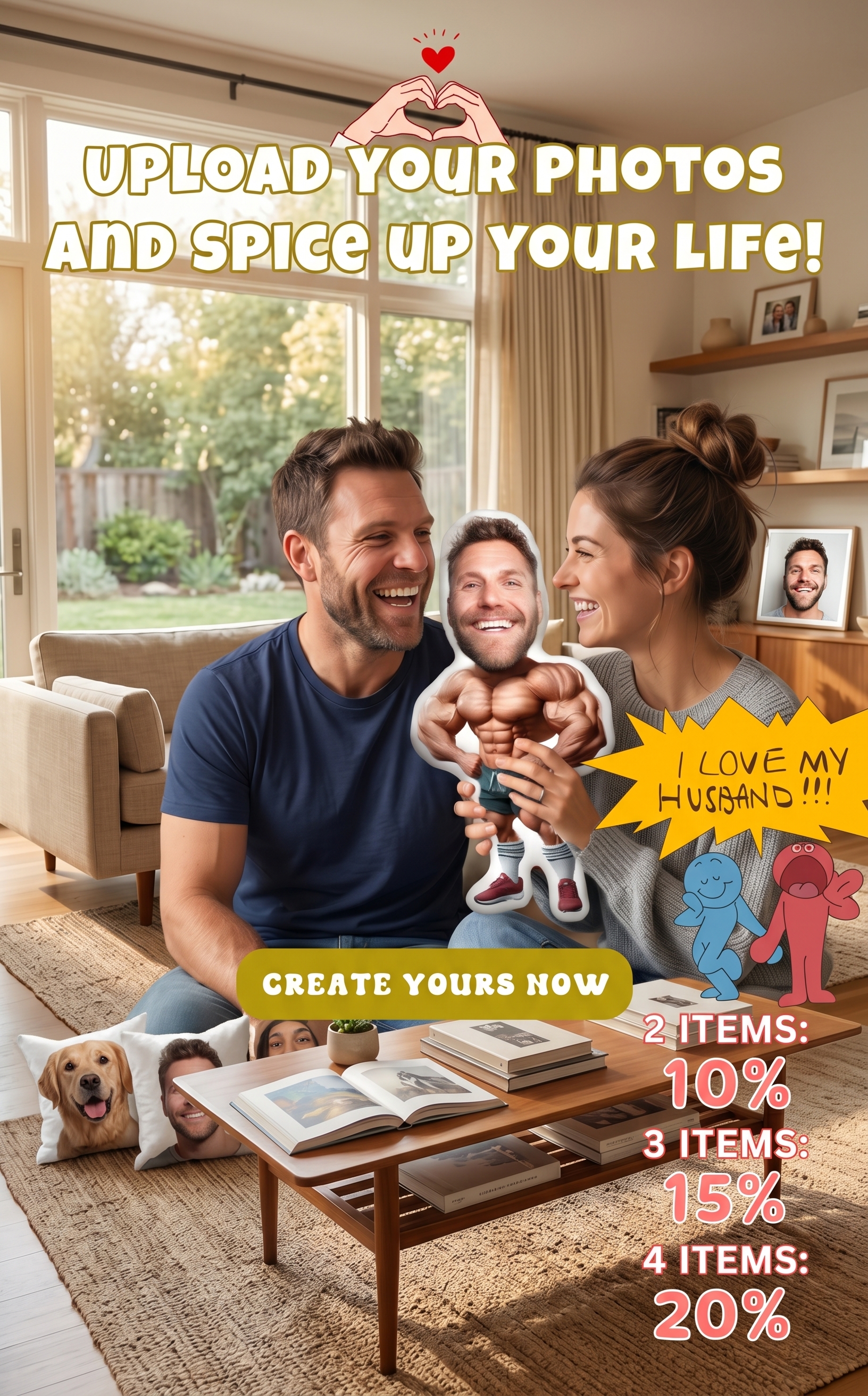 Personalized custom face plush doll for couples. 