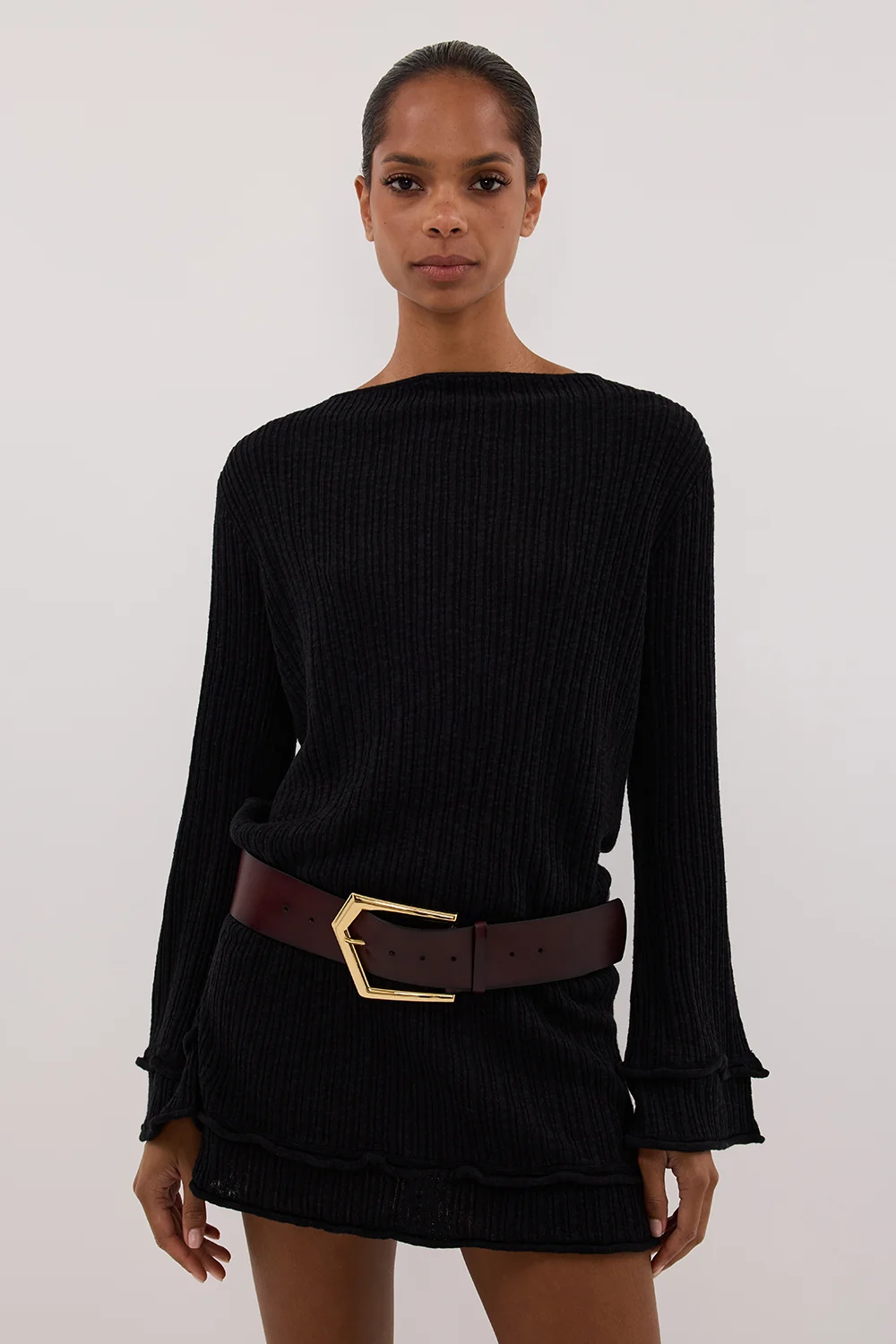 MAX BLACK KNIT MINI DRESS