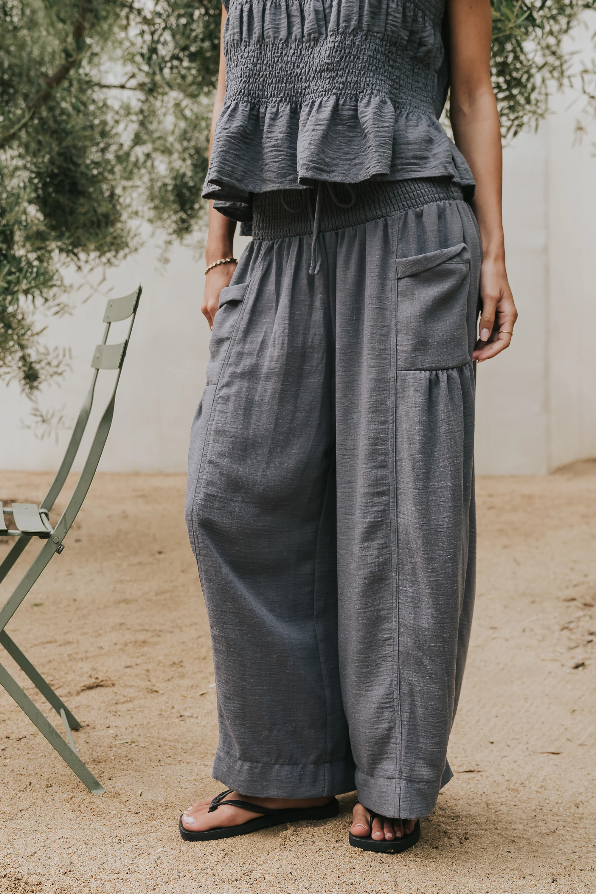 Ashton Wide Leg Pants in Blue