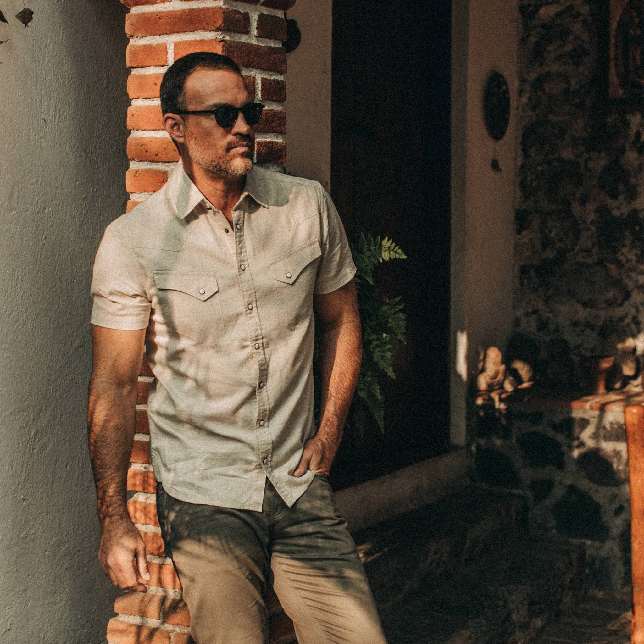 The Short Sleeve Western in Natural