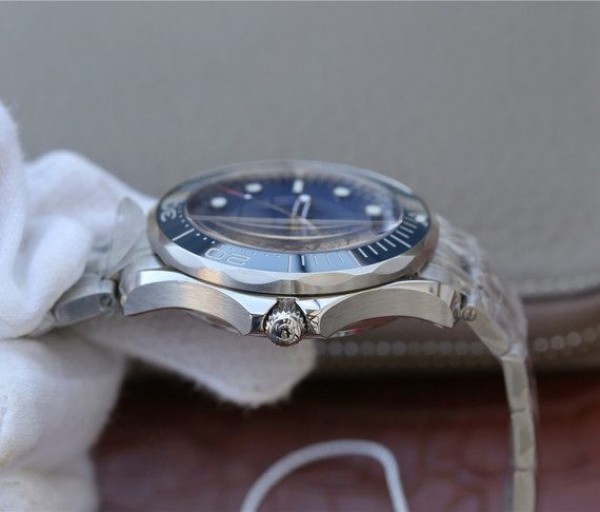 Replica Omega OMF Seamaster 300M Chronometer Blue Dial SS Bracelet A2824 - Top club