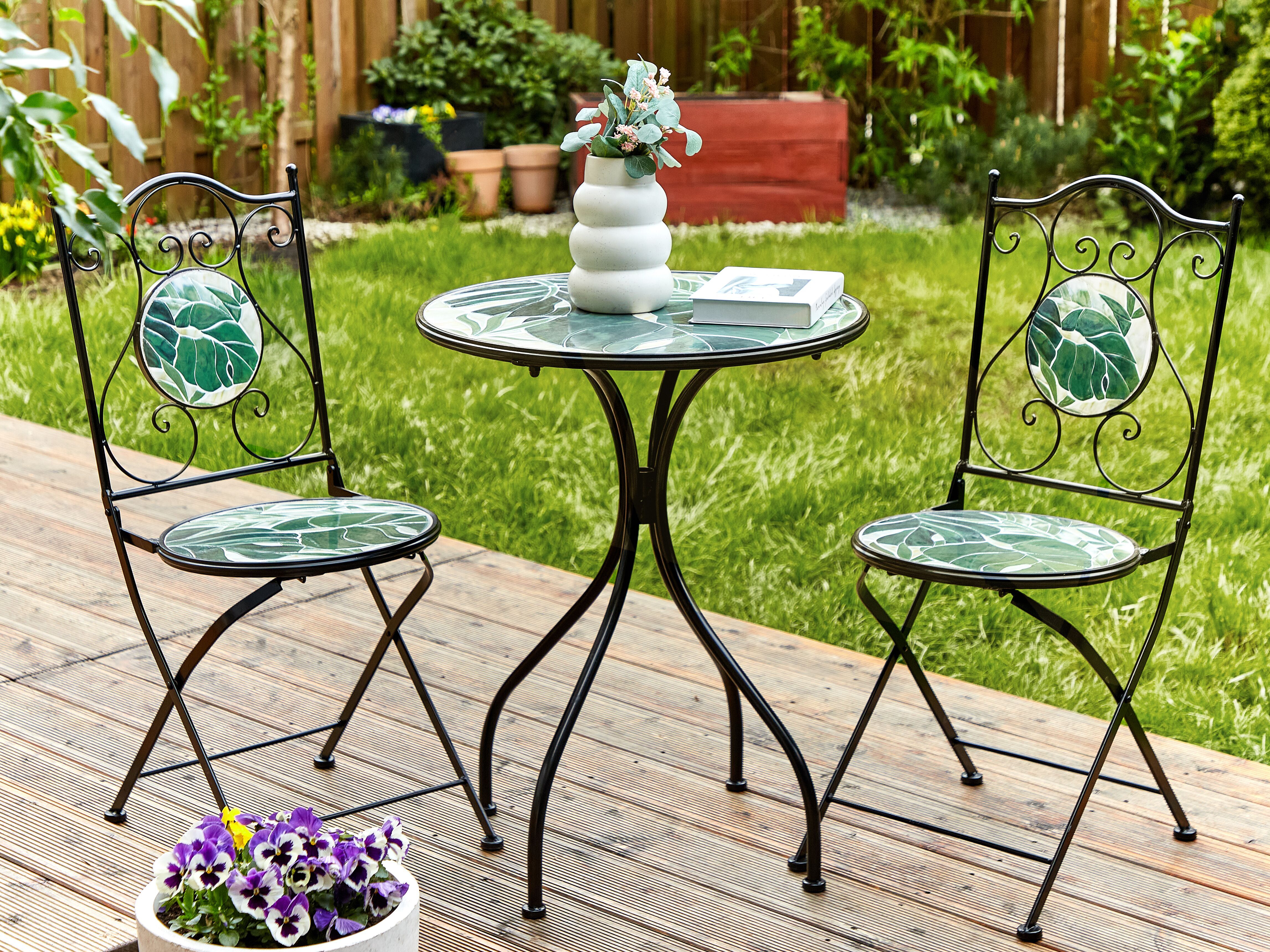 Bistro Set Folding COZZANA Metal Black