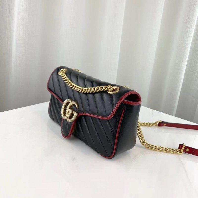 Replica Gucci Gg Marmont Small Shoulder Bag 443497 Black1:1High-quality replica