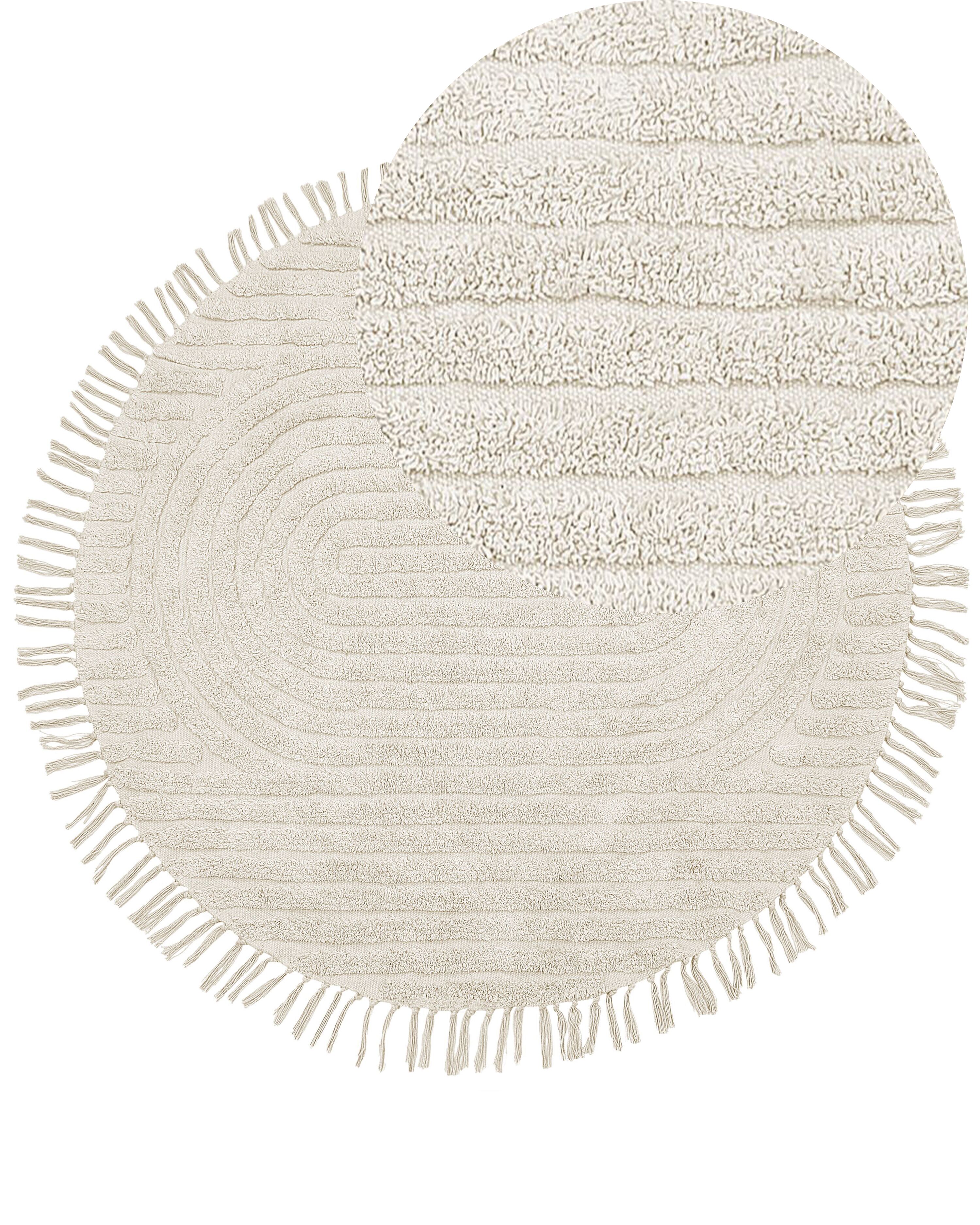 Rug HALFETI Light Beige ø 140 cm Cotton