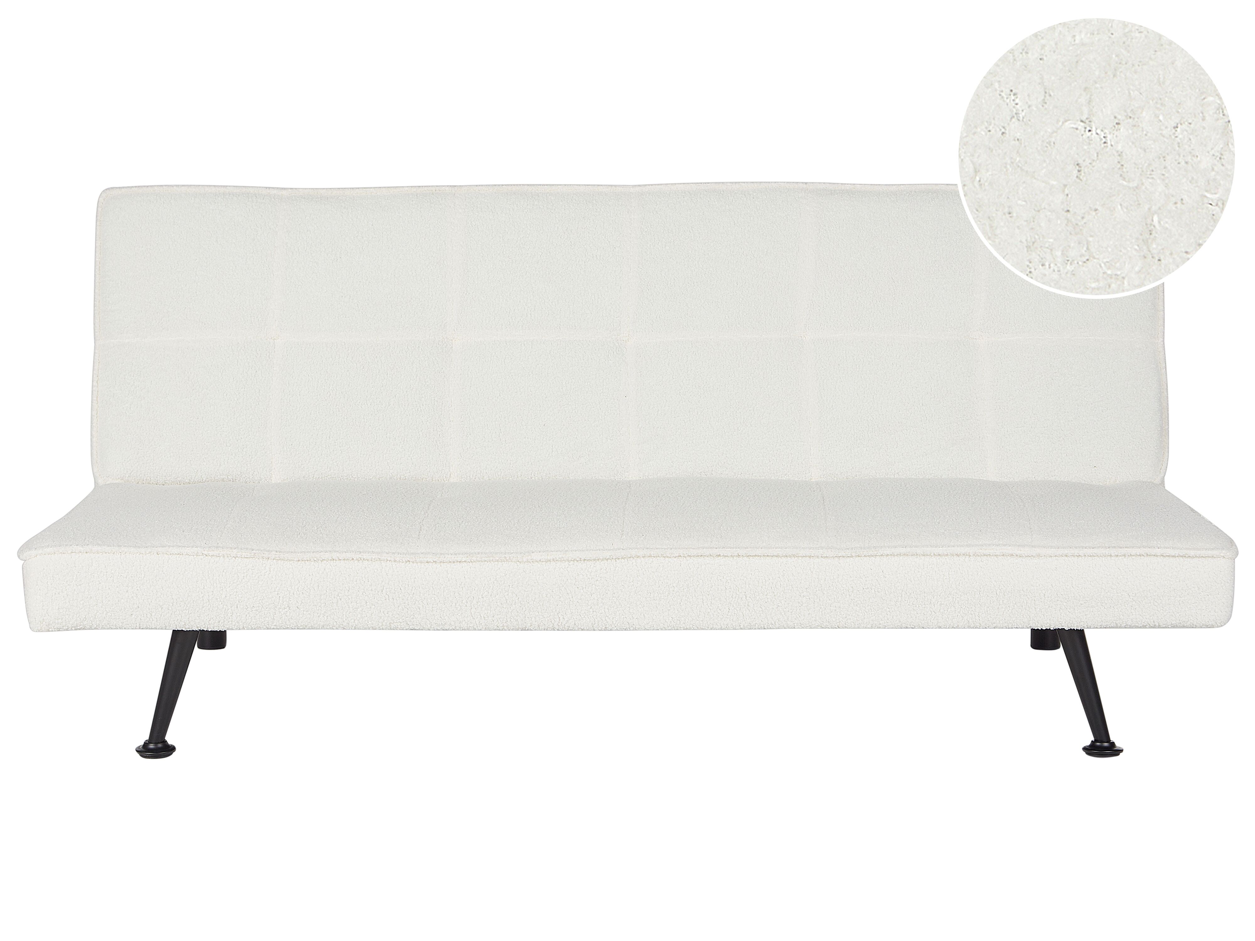 Sofa Bed 3 Seater HASLE Boucle White