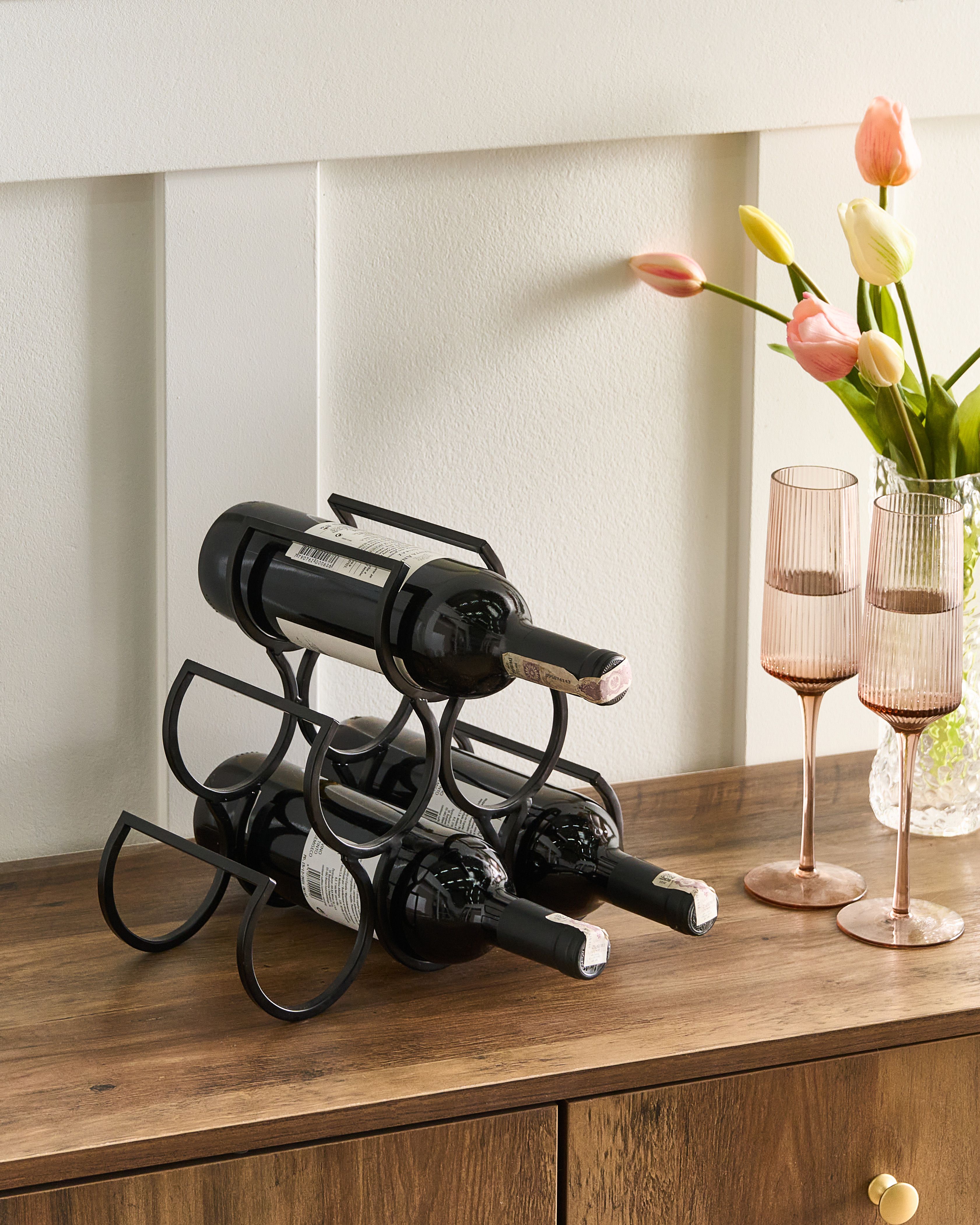 Wine Rack LURGAN Metal Black