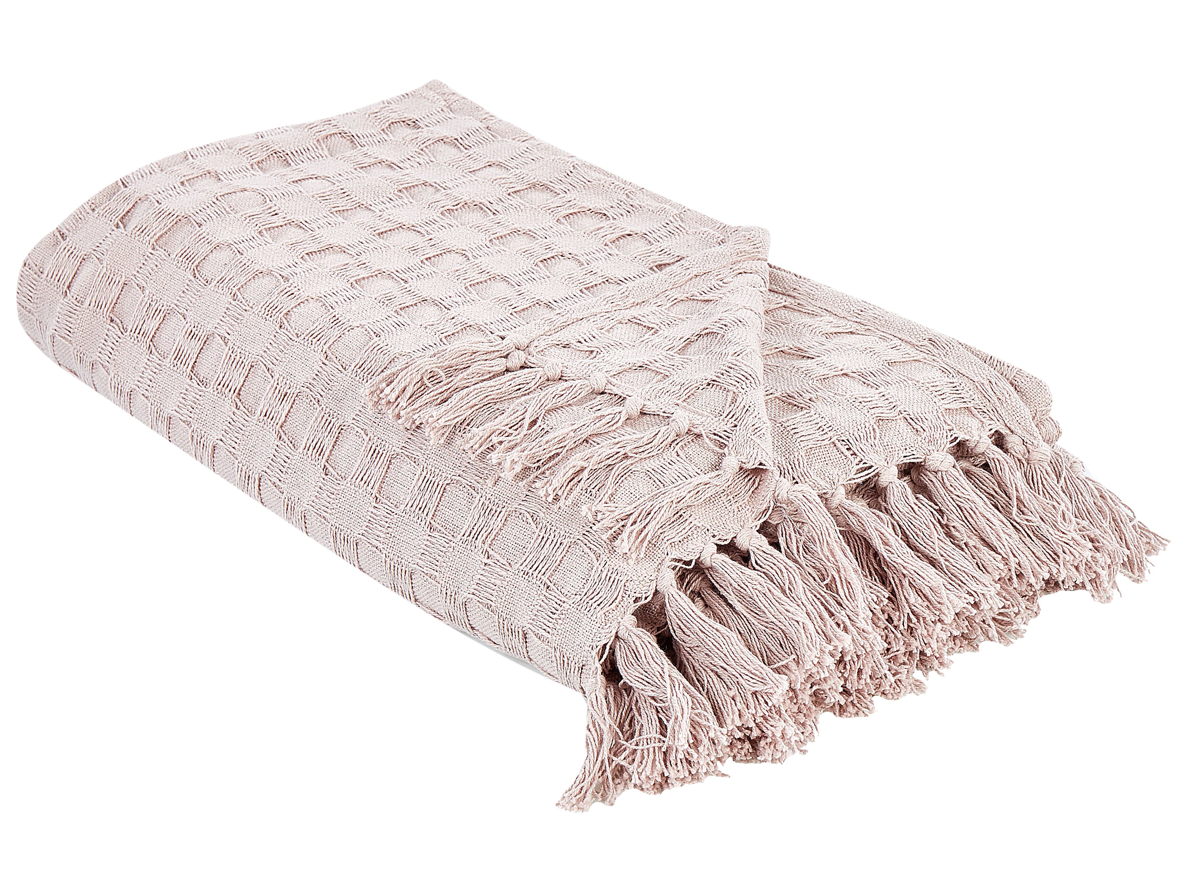Bedspread BERE Cotton 220 x 240 cm Pastel Pink