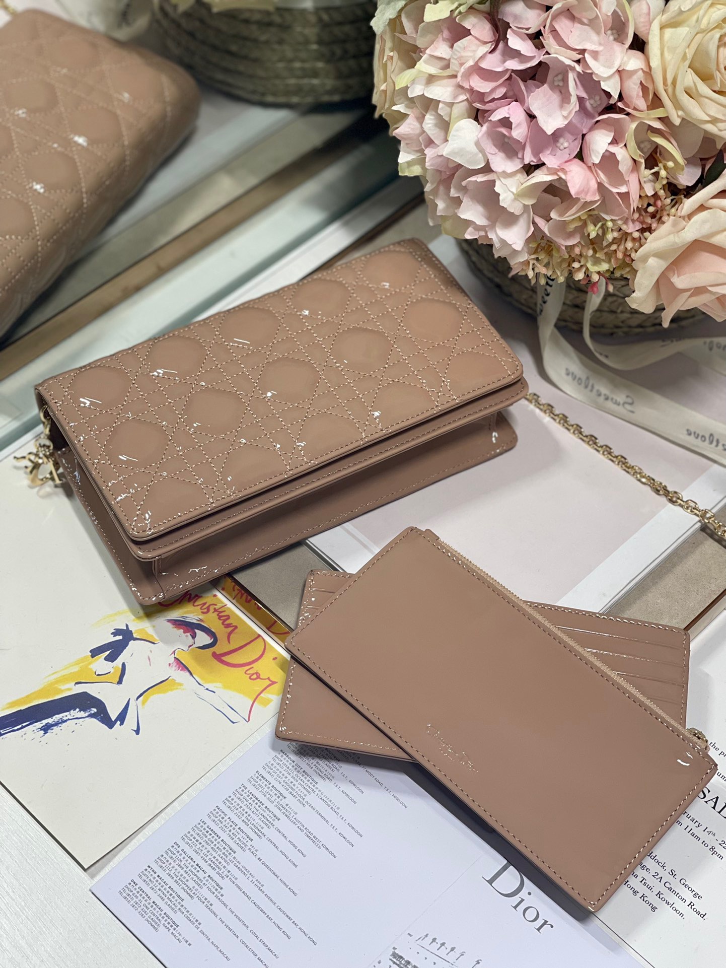 Christian Dior Lady Dior Pouch Beige, For Women, Women’s Handbags 8.5in/21.5cm CD S0204OVRB_M45M1:1High-quality replica