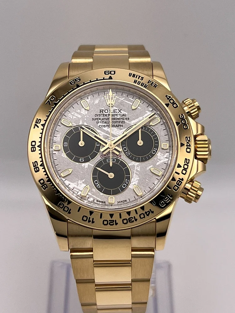 Rolex Daytona Yellow Gold Meteorite   Black Dial 116508(1:1 replica) - Elite Watch Atelier