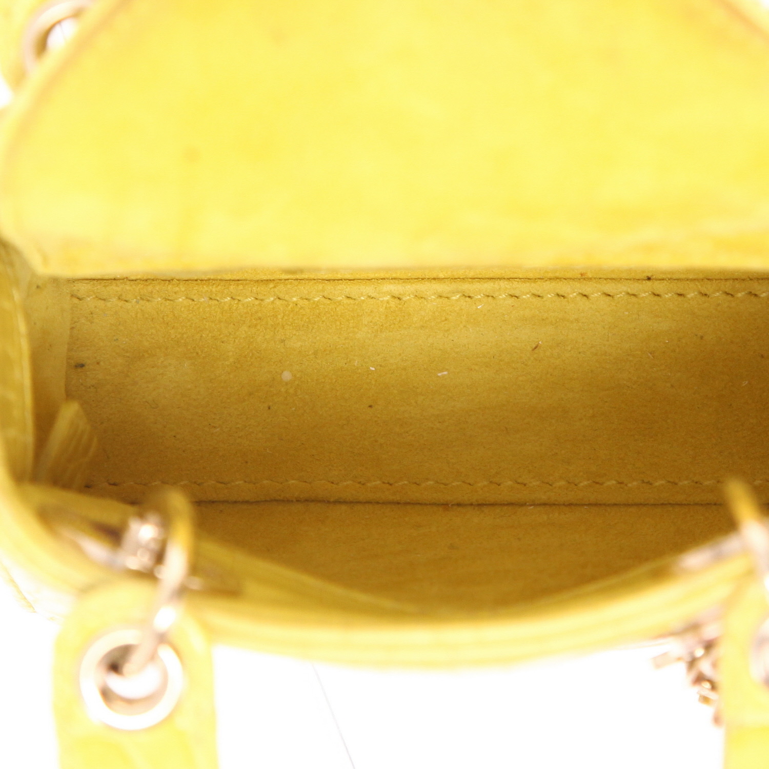 Dior Micro Lady Dior shoulder bag in yellow crocodile1:1High-quality replica