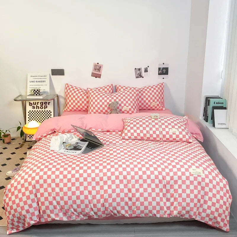 MonoGrid - Modern Geruite Bedset
