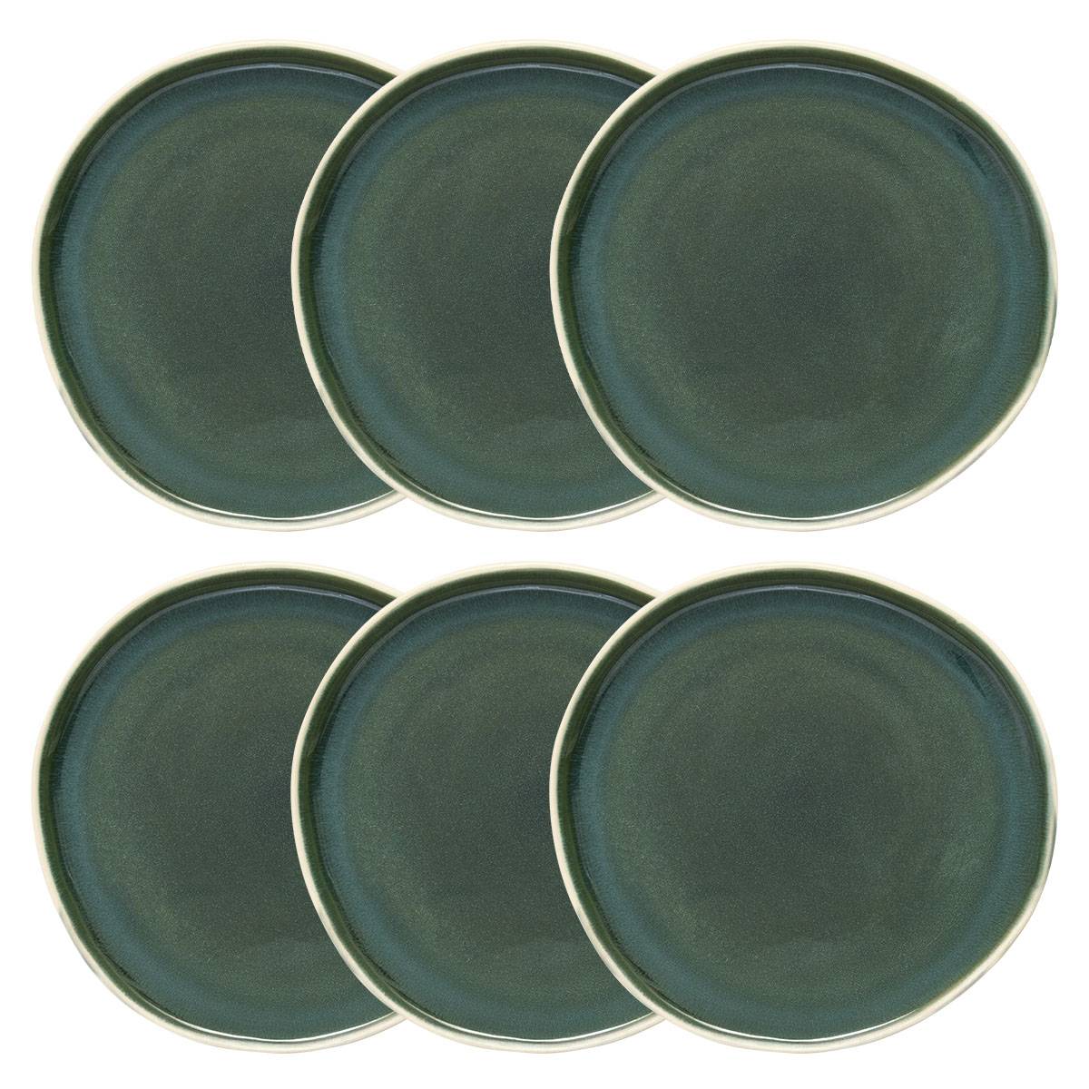 Flat plate "Wonja" Earthenware, D.27 cm, Green