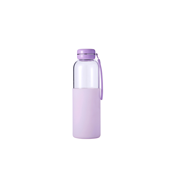 550ml Macarons Lid Silicone Sleeve High Borosilicate Glass Water Bottle Colorful Anti-cracking BPA Free Leak Proof Direct