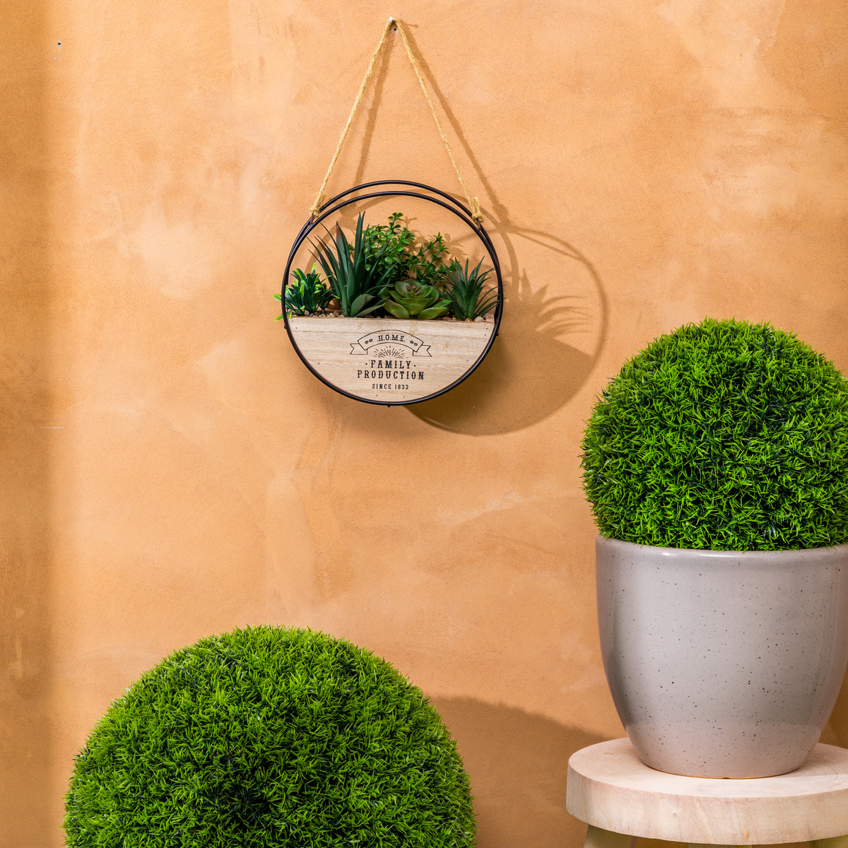 Hanging artificial plant "Krist" Multicolored, D. 20 cm