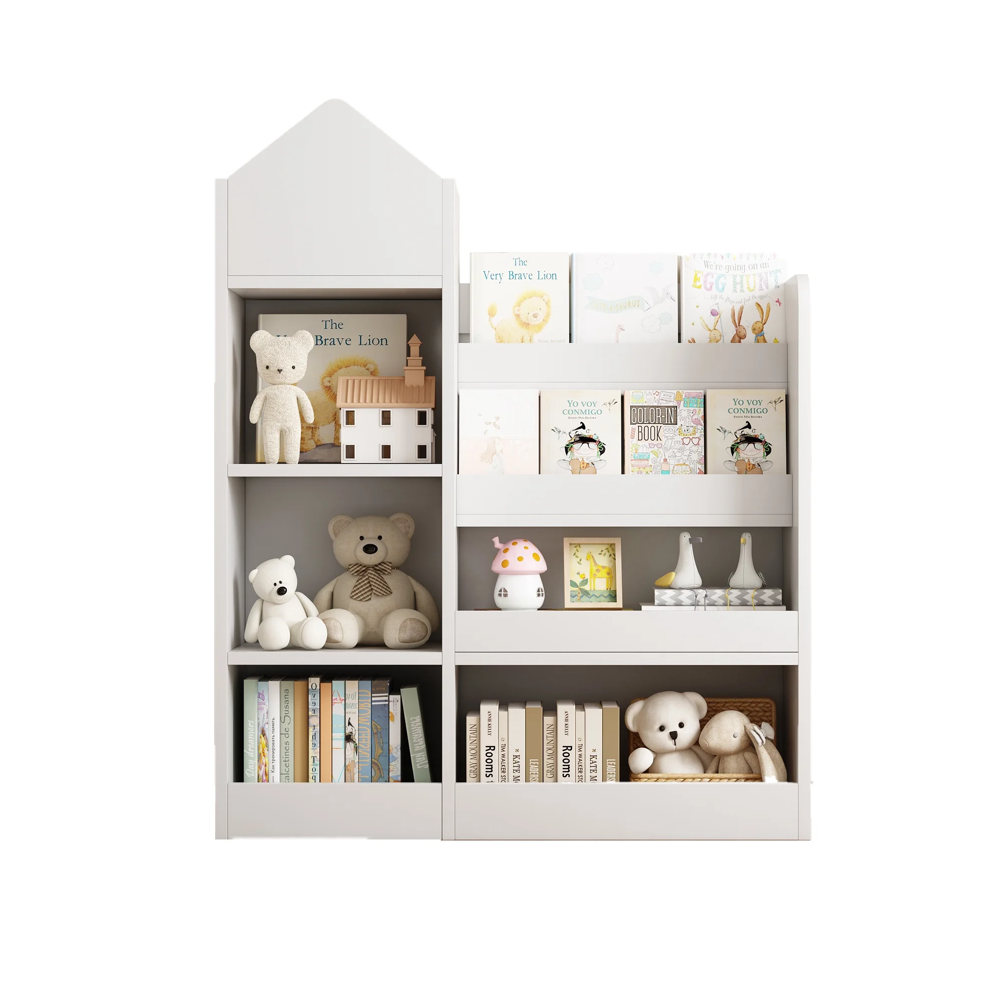 PORKISS Bookshelf for Kids, Wood Kids Bookcase with Toy Storage Organizer, Freestanding Book Shelf with 6 Compartments and 2 Baskets Bins for Kids Bedroom, Nursery, Playroom, Natural - Image 33