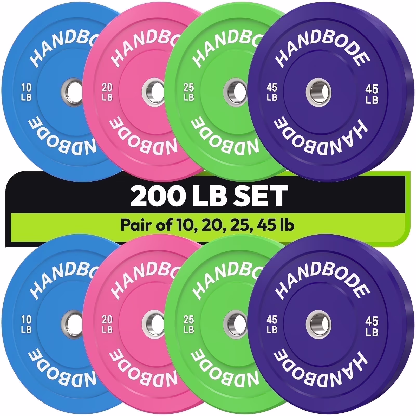 HANDBODE Bumper Plates Olympic Weight Plates, Colored Rubber plate for Weight Lifting and Strength Training 140LB - Image 15
