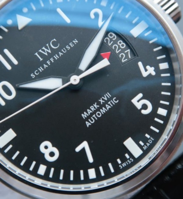 Replica IWC MKF Mark XVII Black Dial Black Leather Strap A2892 - Elite Watch Atelier