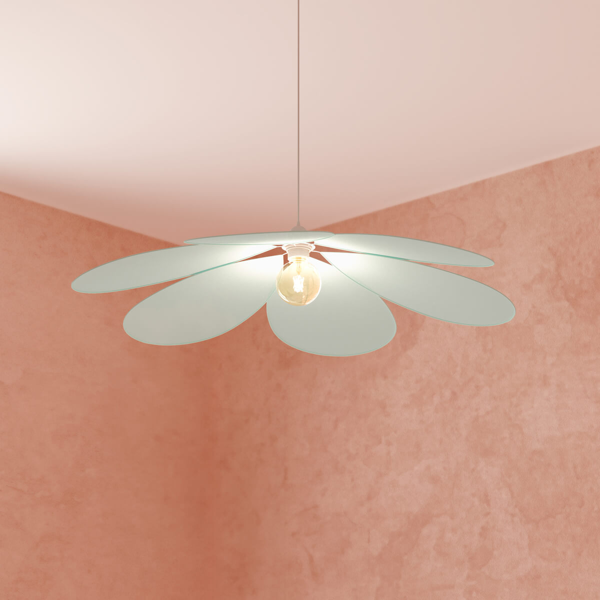 Petal pendant lamp "Naya" Green, D. 72 cm