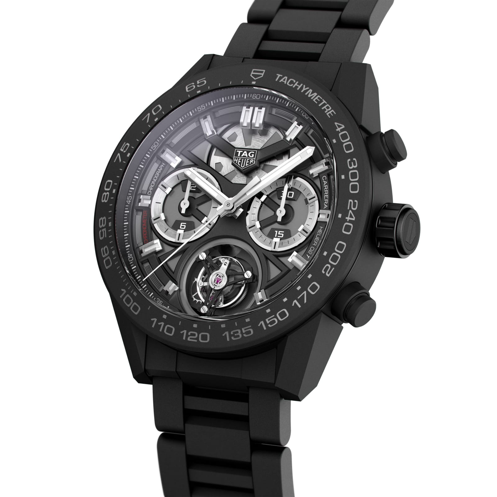 TAG Heuer Replica Watch Carrera Chronograph Tourbillon Automatic 45 mm Ceramic(1:1 replica) - Top club