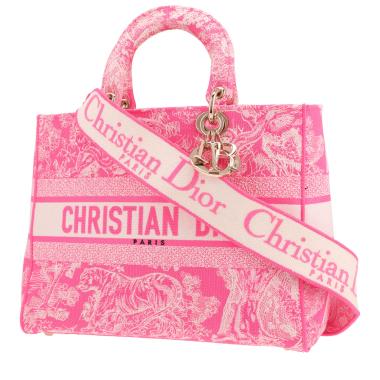 Dior Lady D-Lite handbag in pink canvas1:1High-quality replica