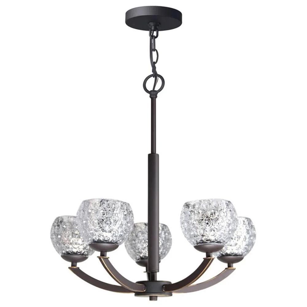 Woodbridge Lighting Mirage 5-Light Mercury Glass & Steel Chandelier in Bronze