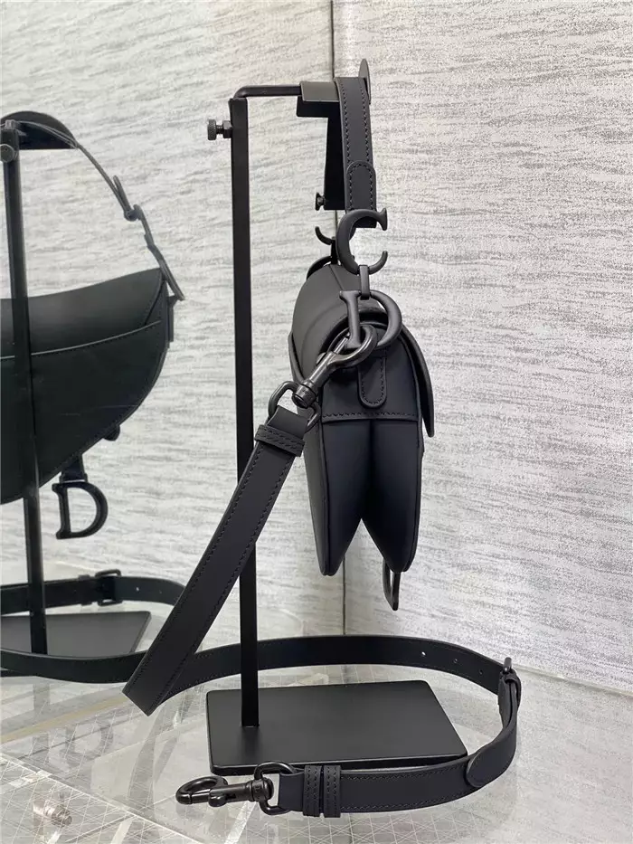 Mini Saddle Bag with Strap Black Ultramatte Calfskin1:1High-quality replica